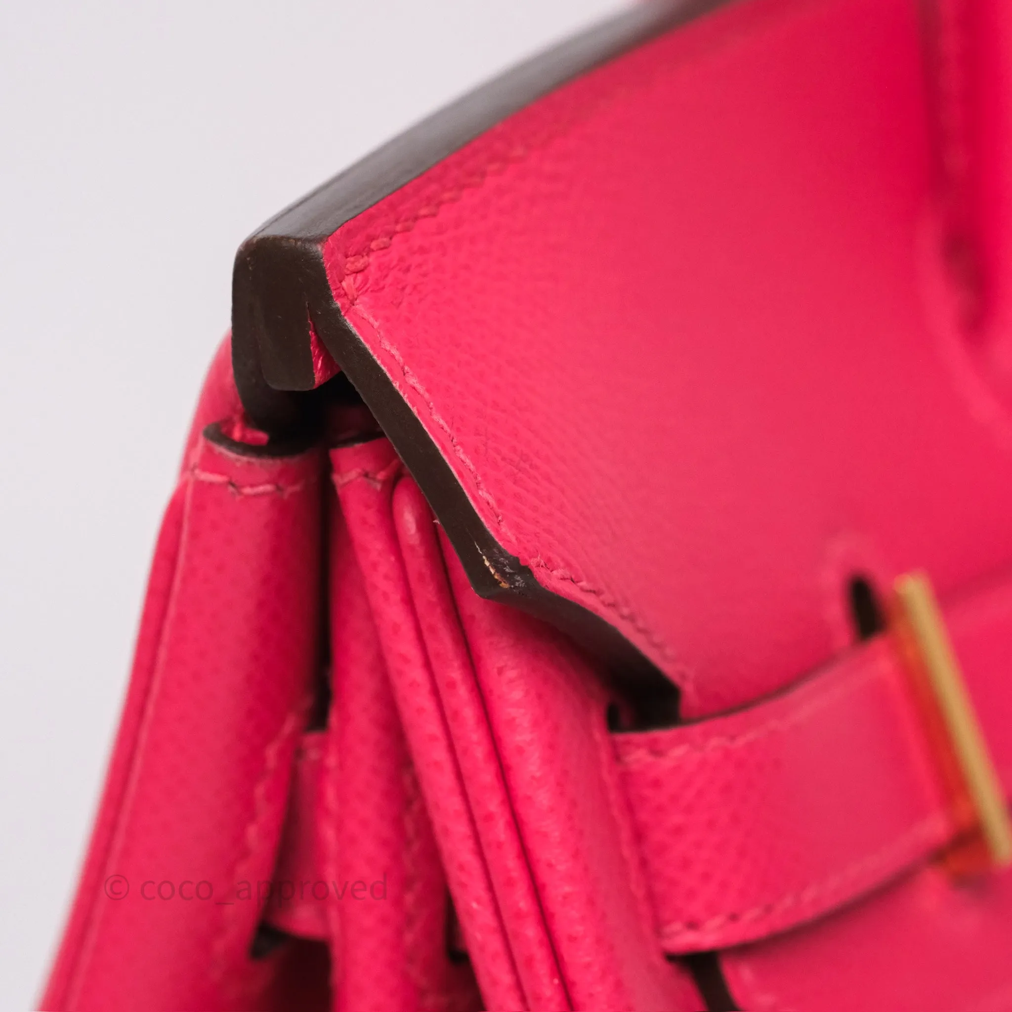 Herms Birkin Retourne 30 Rose Extreme I6 Epsom Gold Hardware