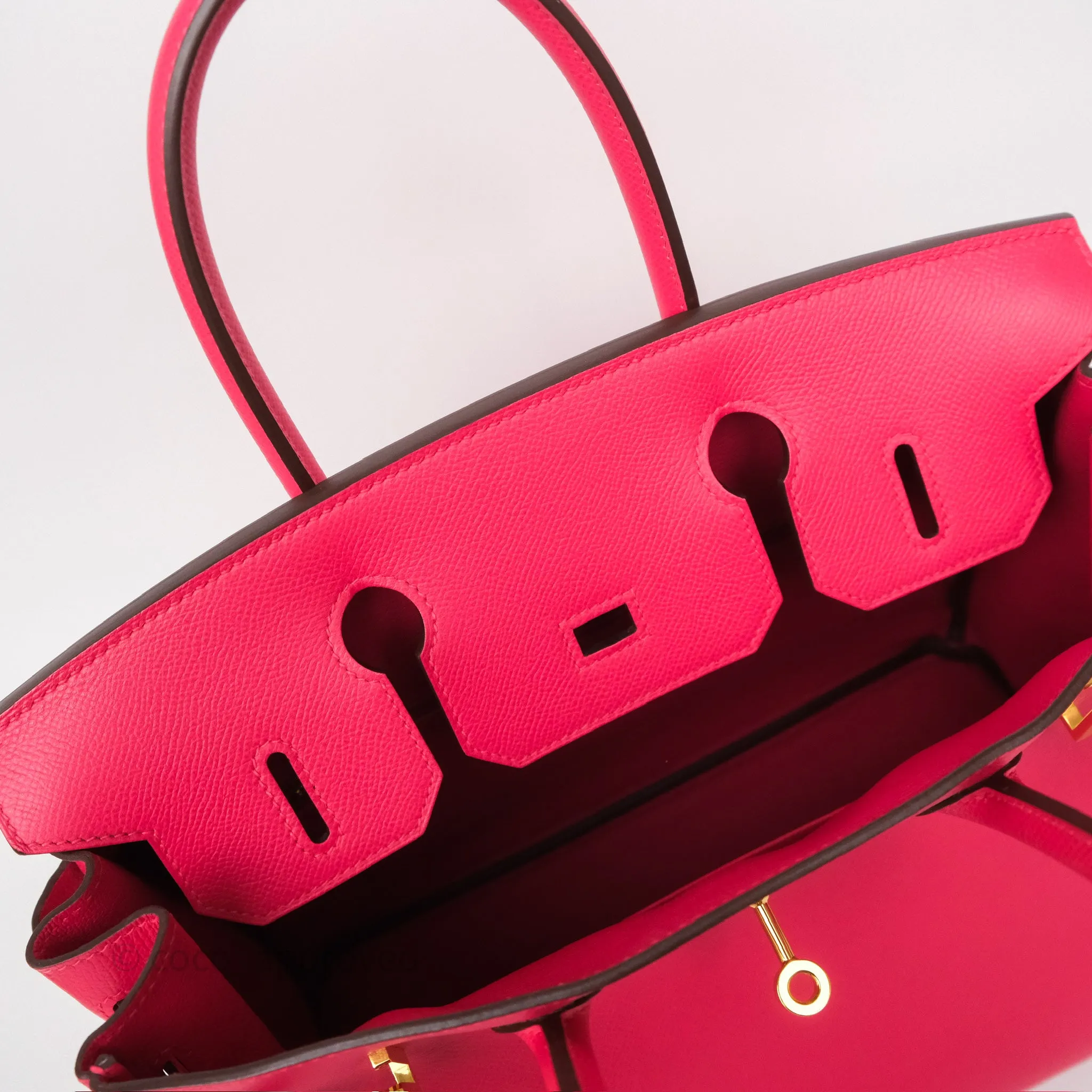 Herms Birkin Retourne 30 Rose Extreme I6 Epsom Gold Hardware