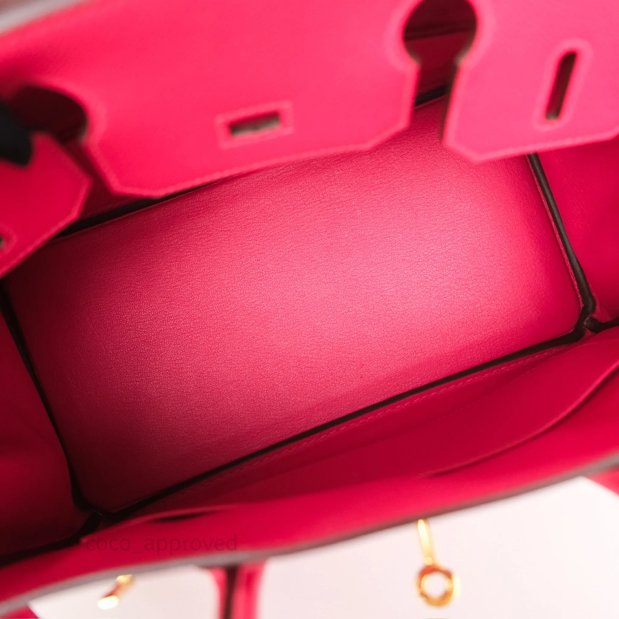 Herms Birkin Retourne 30 Rose Extreme I6 Epsom Gold Hardware