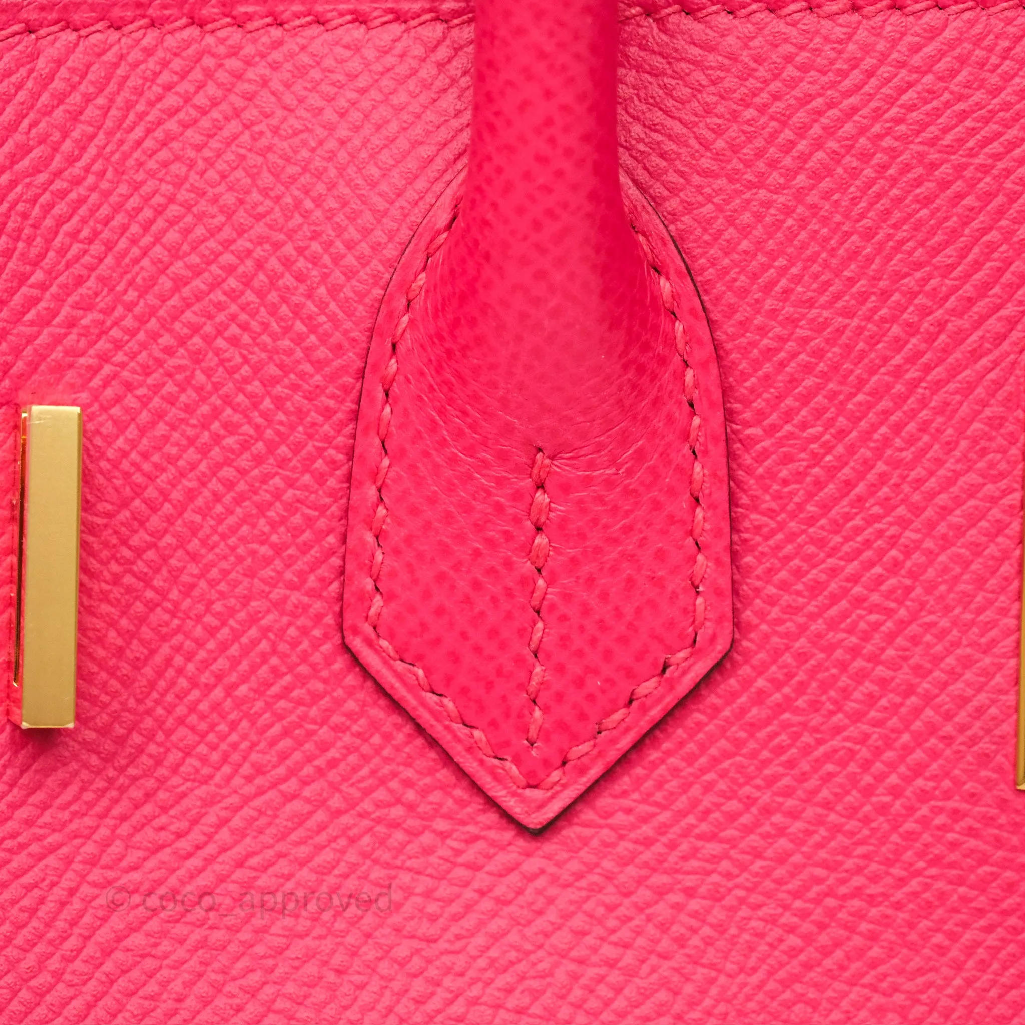 Herms Birkin Retourne 30 Rose Extreme I6 Epsom Gold Hardware