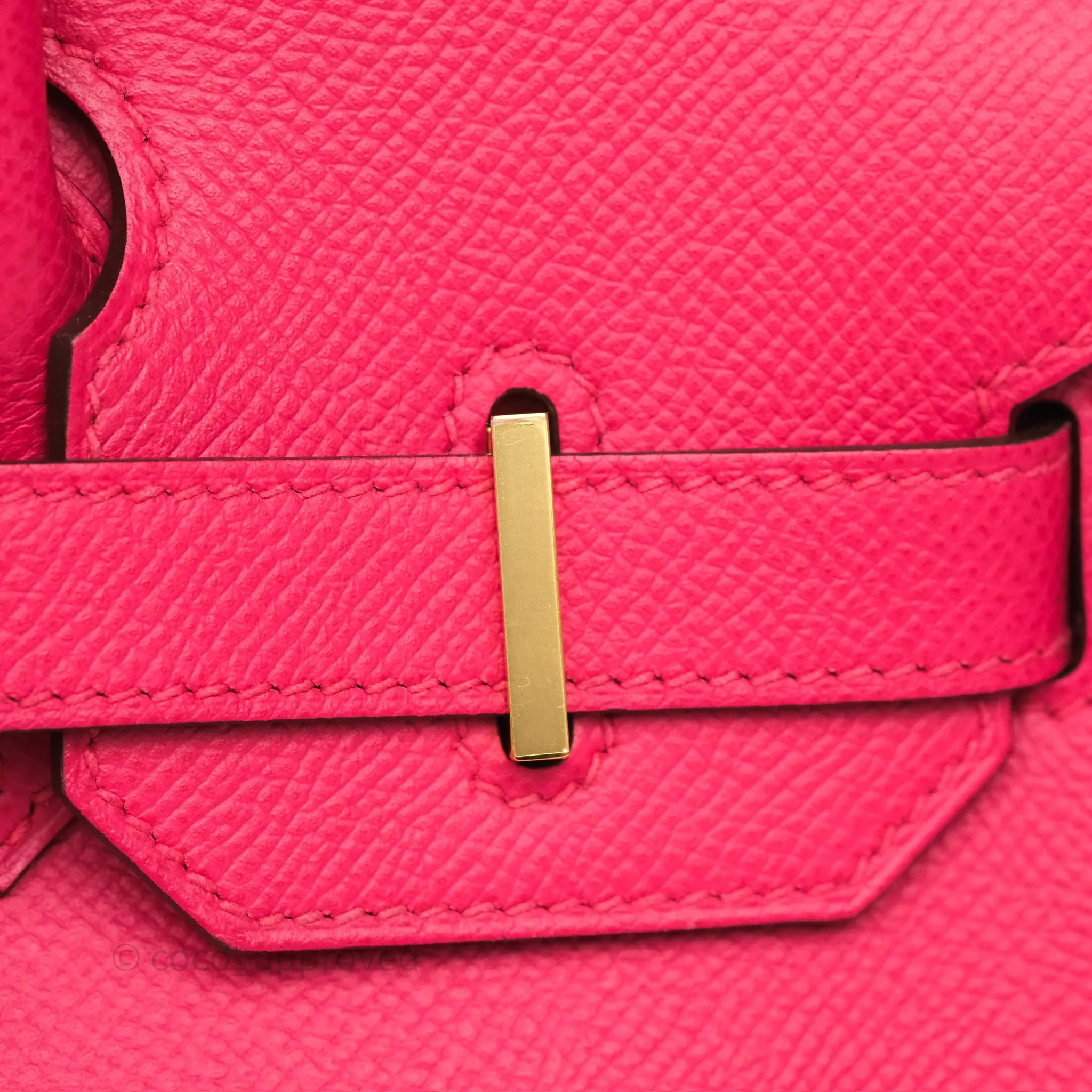 Herms Birkin Retourne 30 Rose Extreme I6 Epsom Gold Hardware