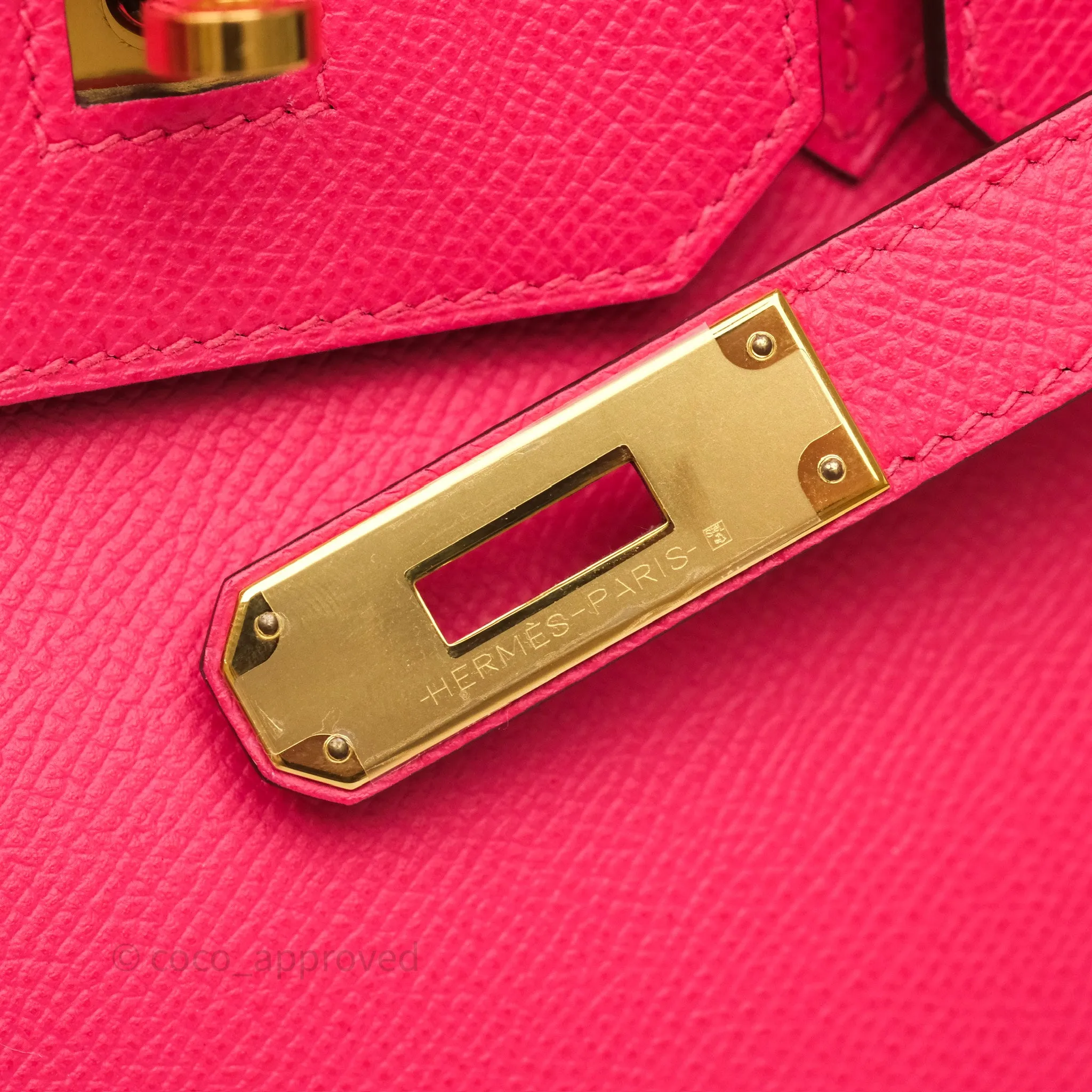 Herms Birkin Retourne 30 Rose Extreme I6 Epsom Gold Hardware