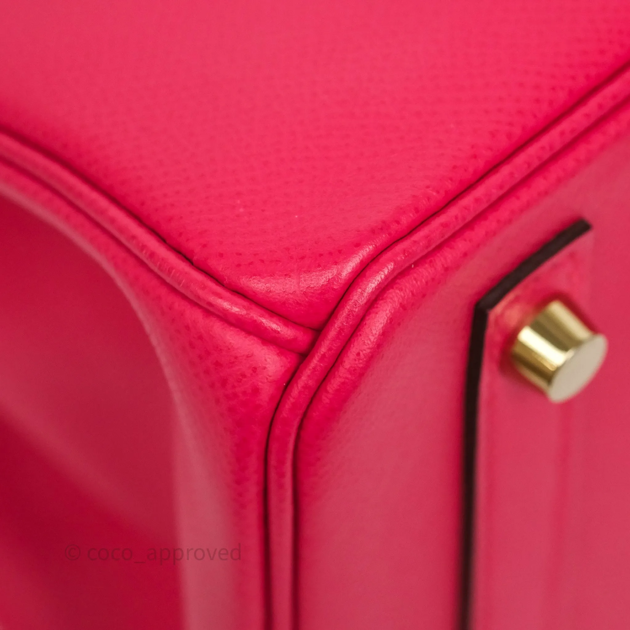 Herms Birkin Retourne 30 Rose Extreme I6 Epsom Gold Hardware
