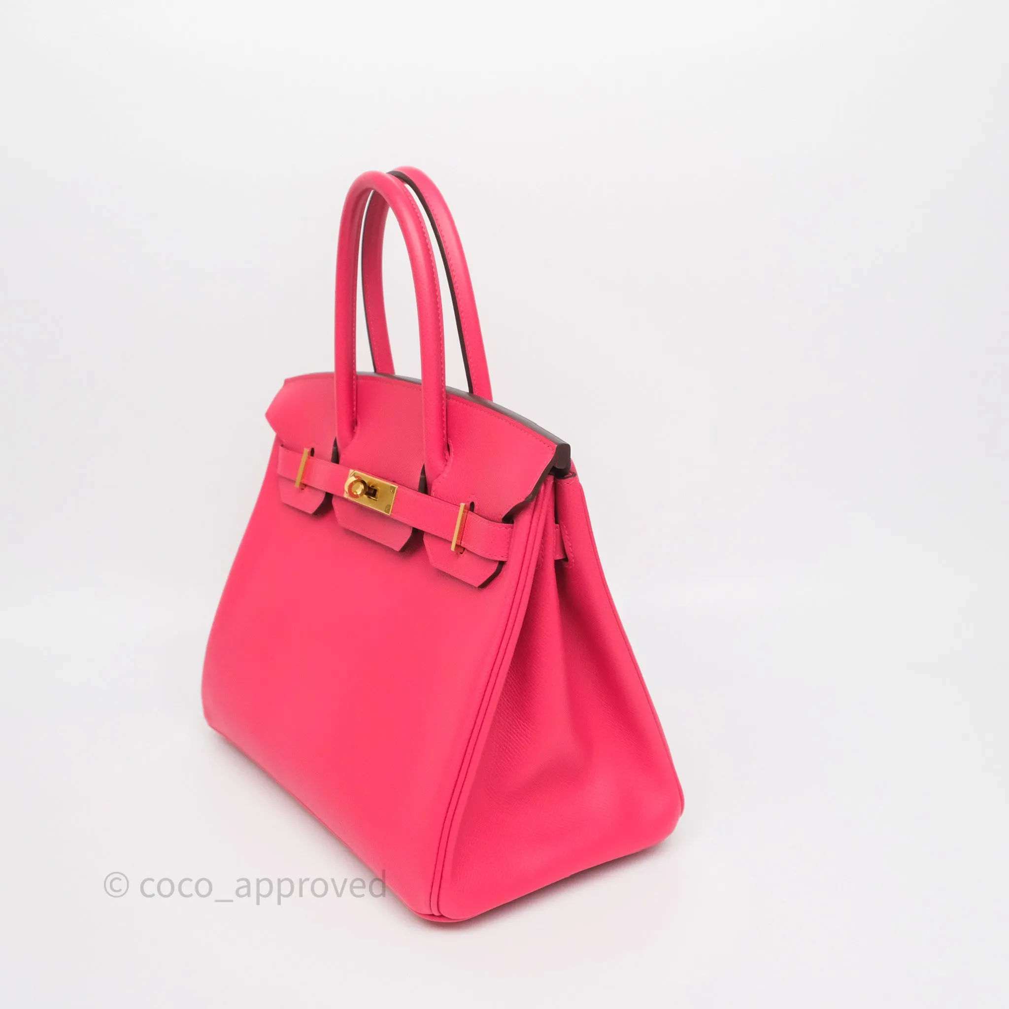 Herms Birkin Retourne 30 Rose Extreme I6 Epsom Gold Hardware