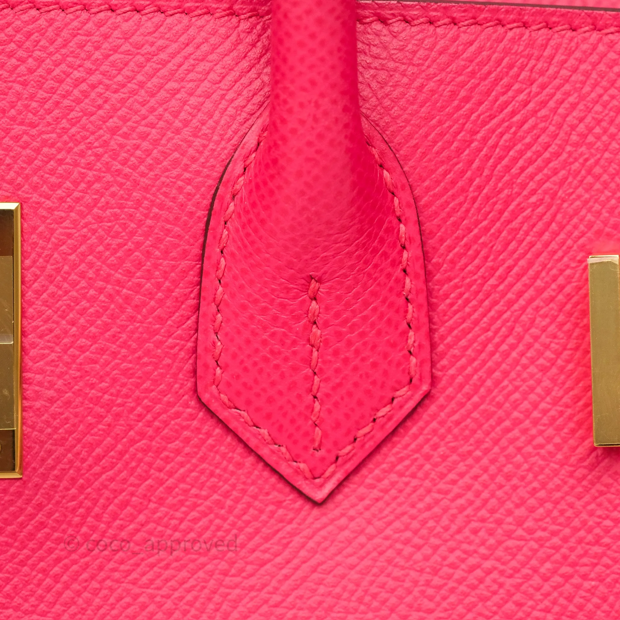 Herms Birkin Retourne 30 Rose Extreme I6 Epsom Gold Hardware