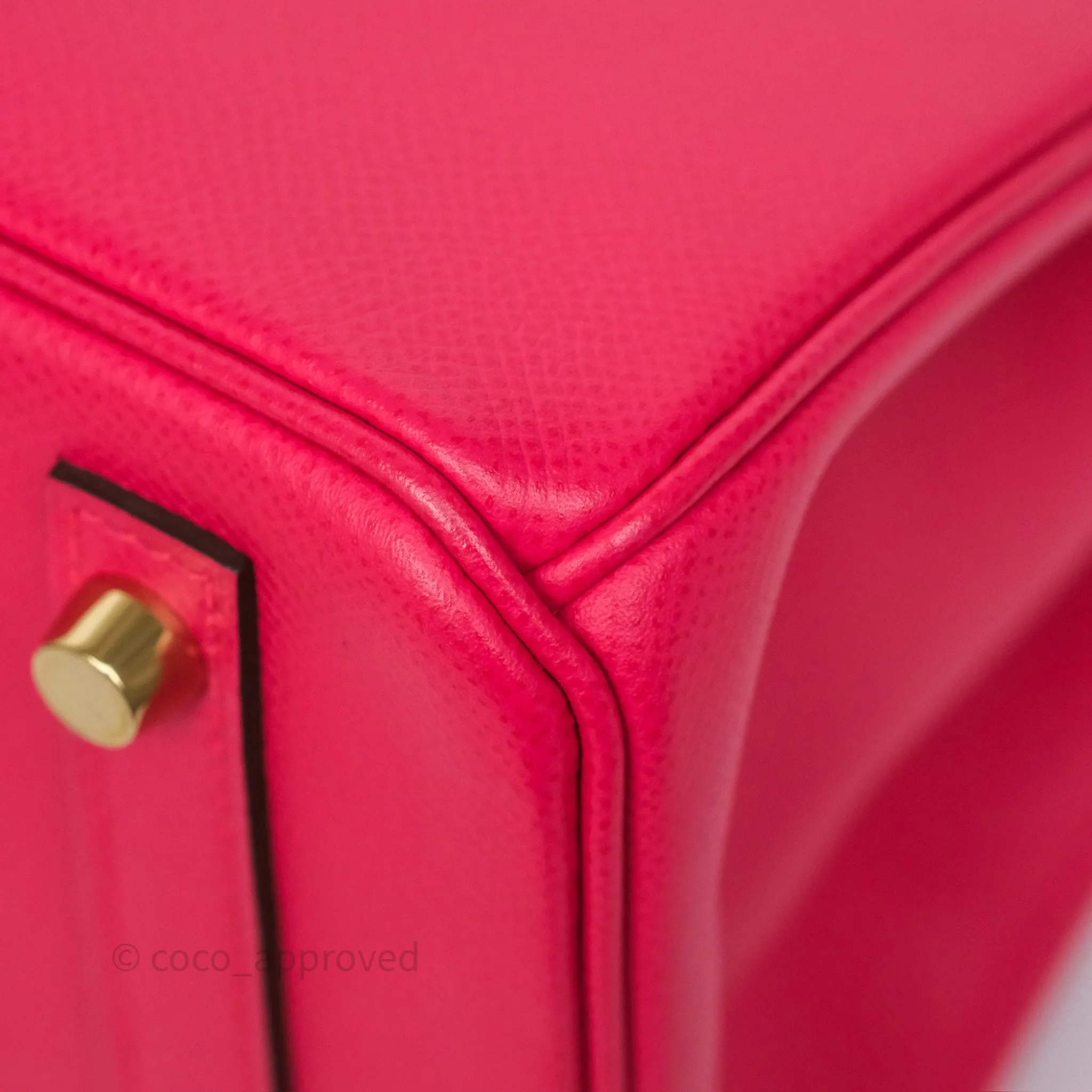 Herms Birkin Retourne 30 Rose Extreme I6 Epsom Gold Hardware