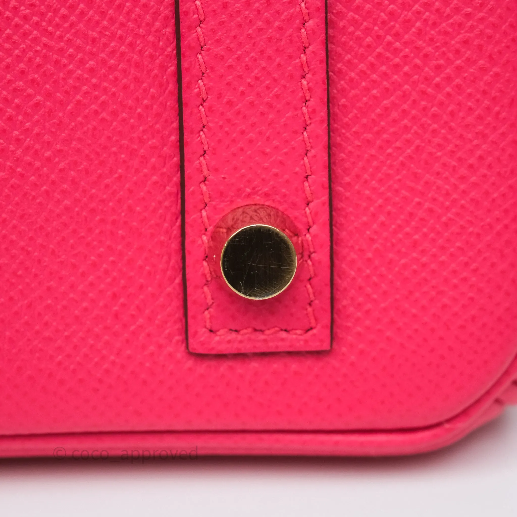 Herms Birkin Retourne 30 Rose Extreme I6 Epsom Gold Hardware