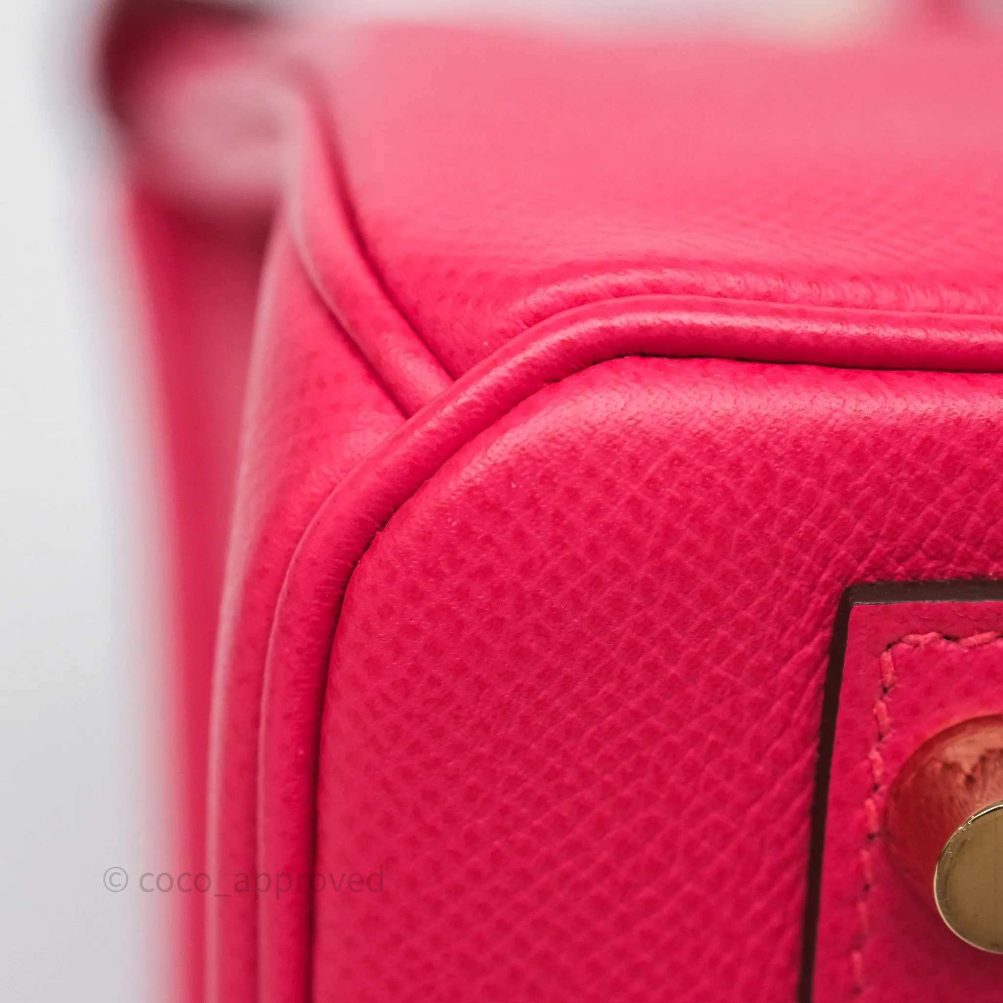 Herms Birkin Retourne 30 Rose Extreme I6 Epsom Gold Hardware
