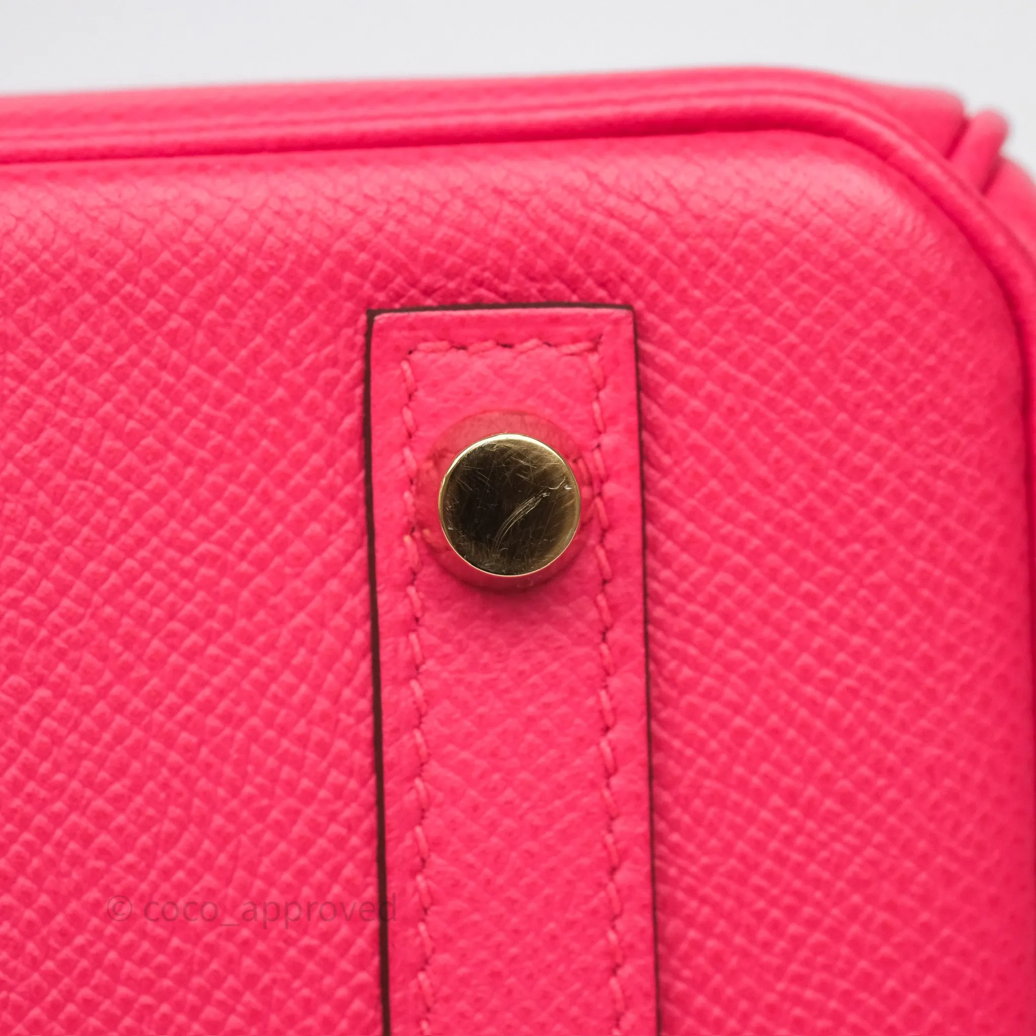 Herms Birkin Retourne 30 Rose Extreme I6 Epsom Gold Hardware
