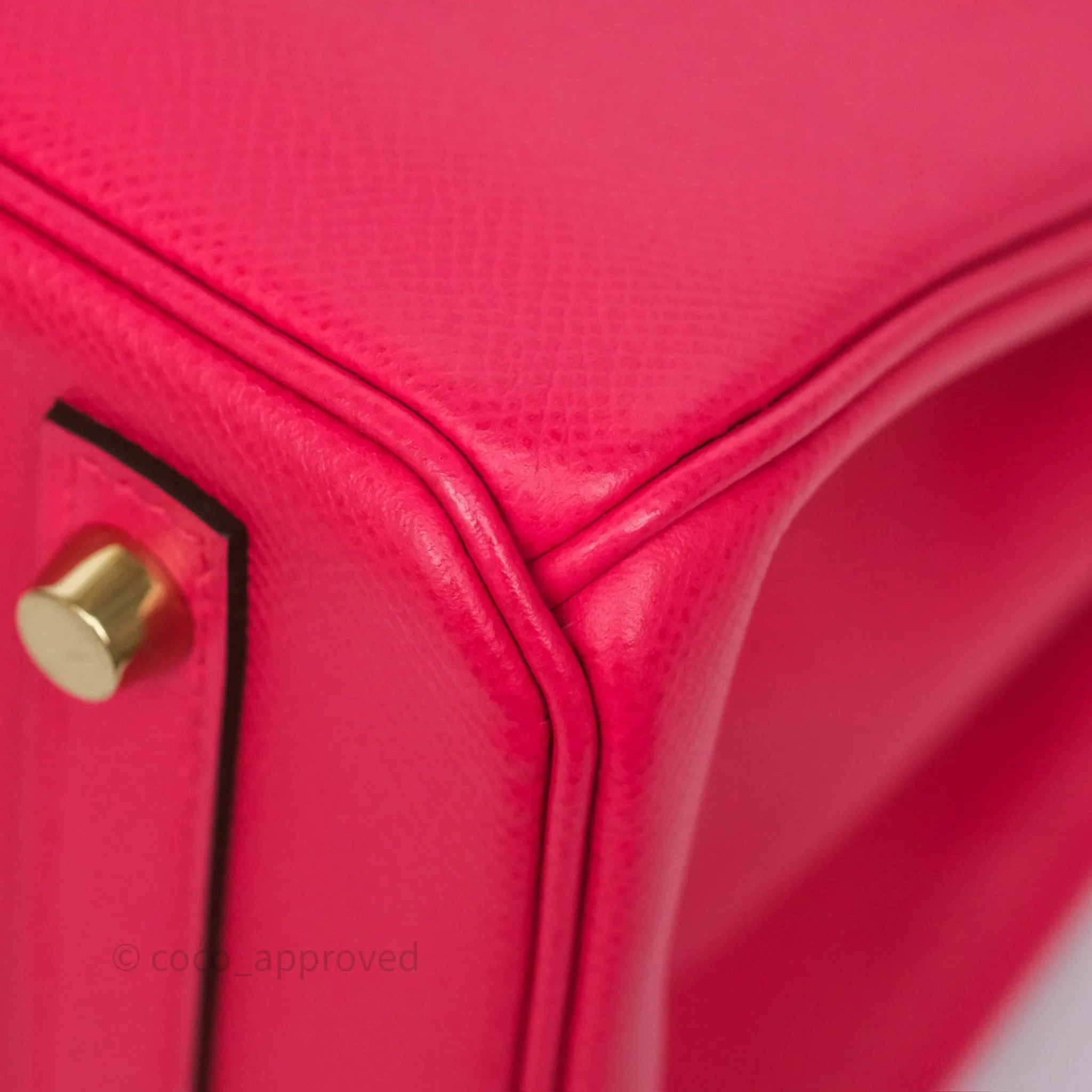 Herms Birkin Retourne 30 Rose Extreme I6 Epsom Gold Hardware