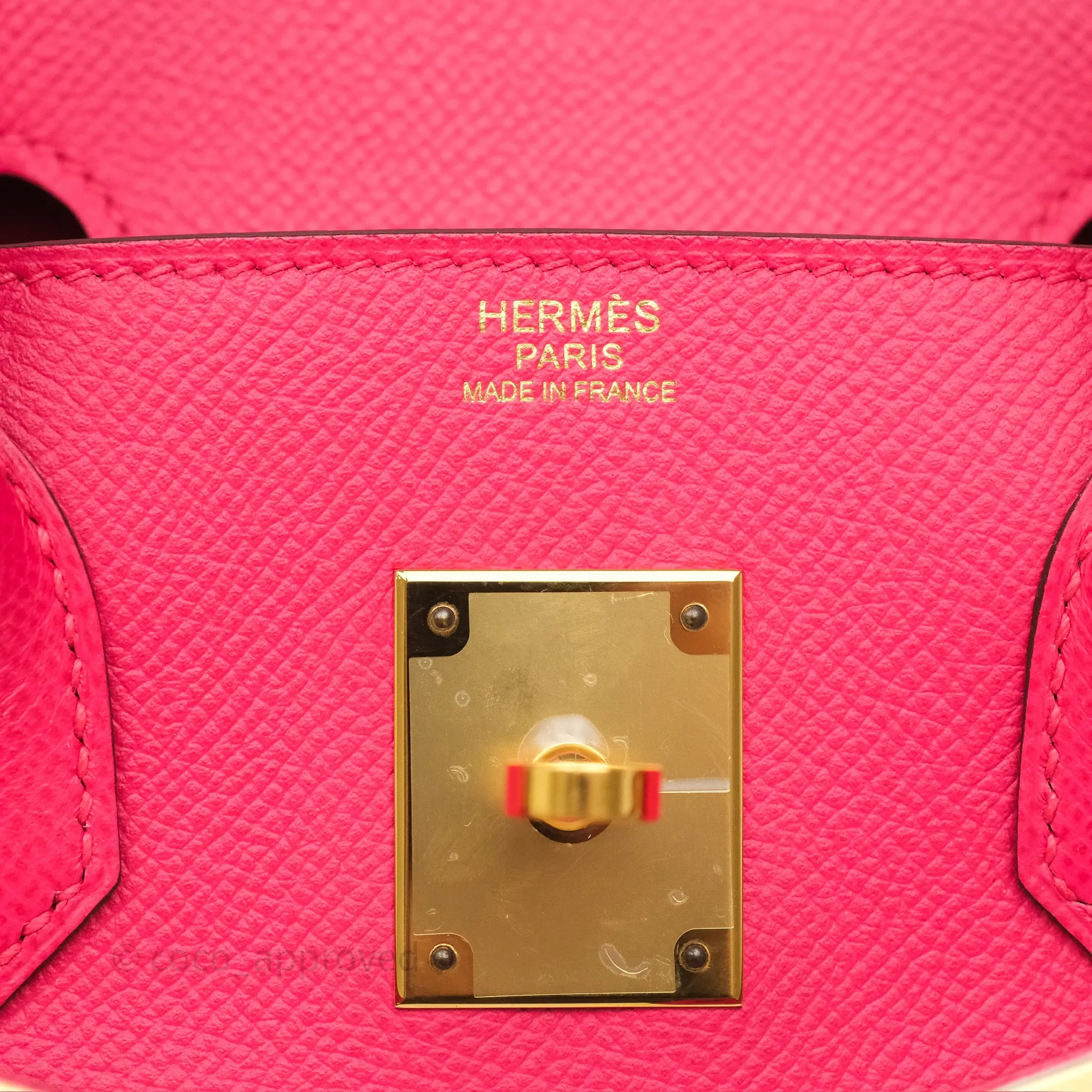 Herms Birkin Retourne 30 Rose Extreme I6 Epsom Gold Hardware