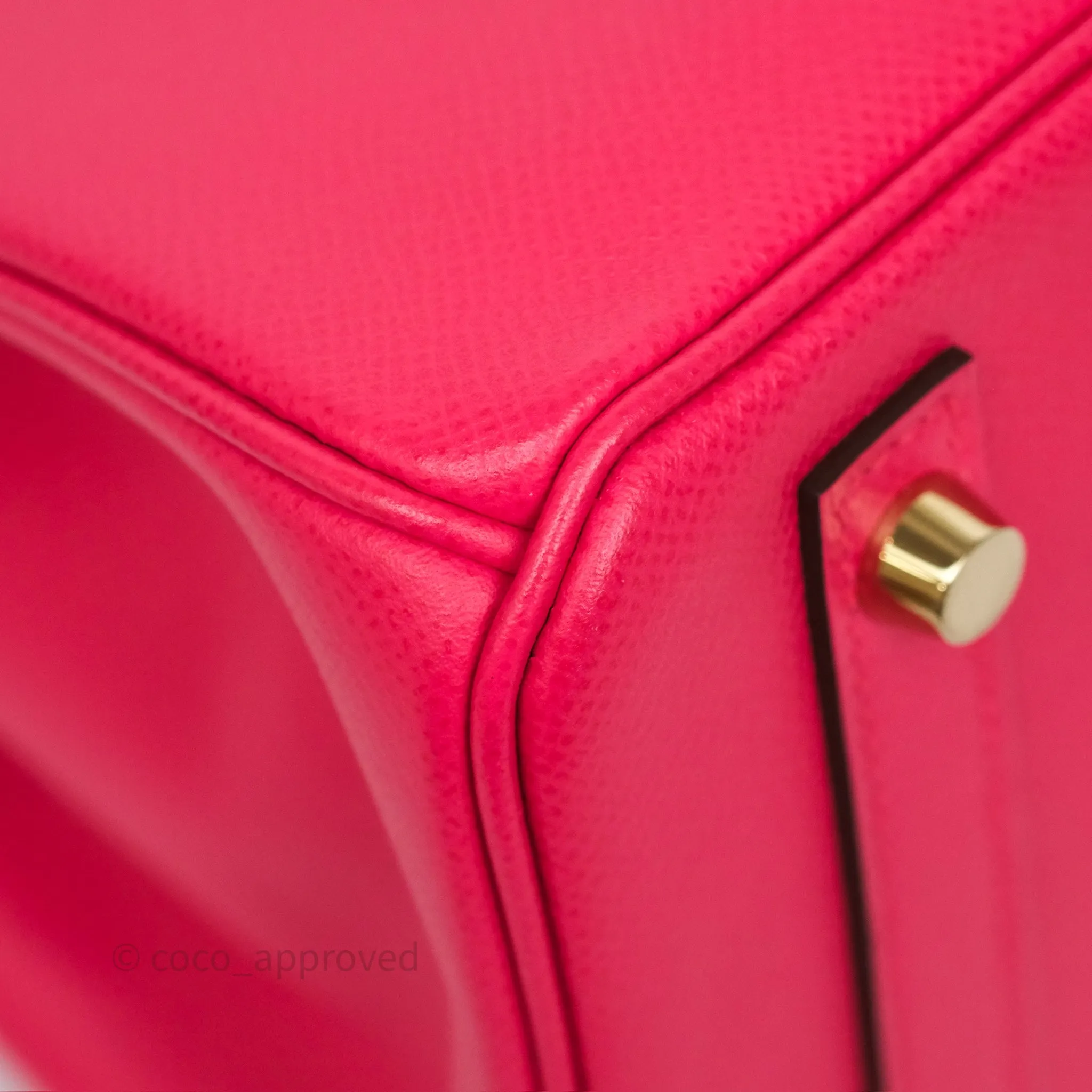Herms Birkin Retourne 30 Rose Extreme I6 Epsom Gold Hardware