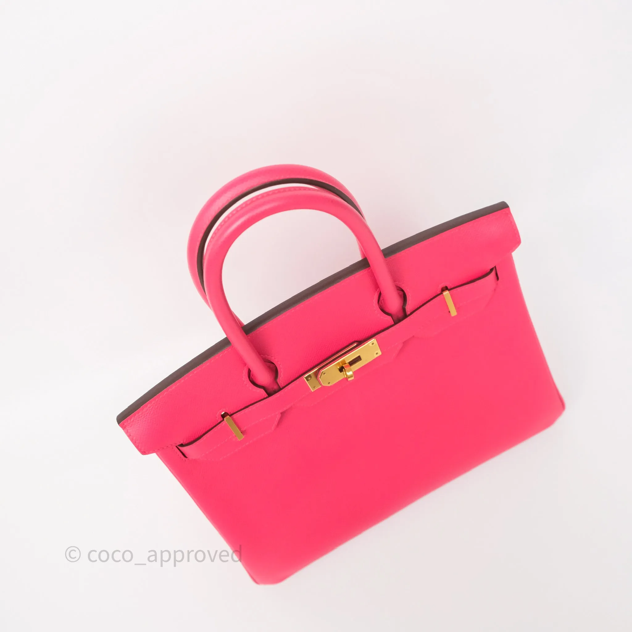 Herms Birkin Retourne 30 Rose Extreme I6 Epsom Gold Hardware
