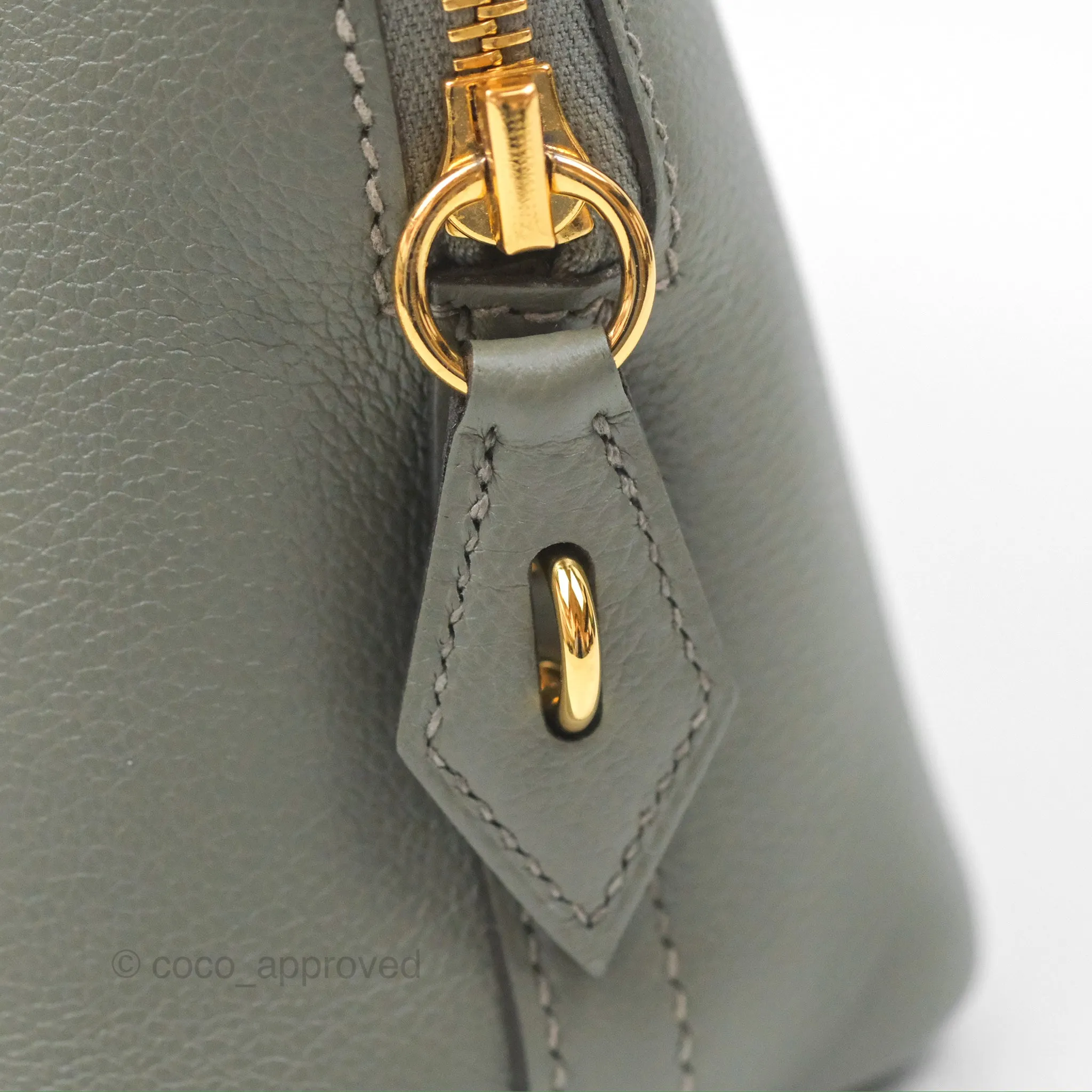 Herms Bolide 1923 25 Gris Meyer 0L Evercolor Gold Hardware