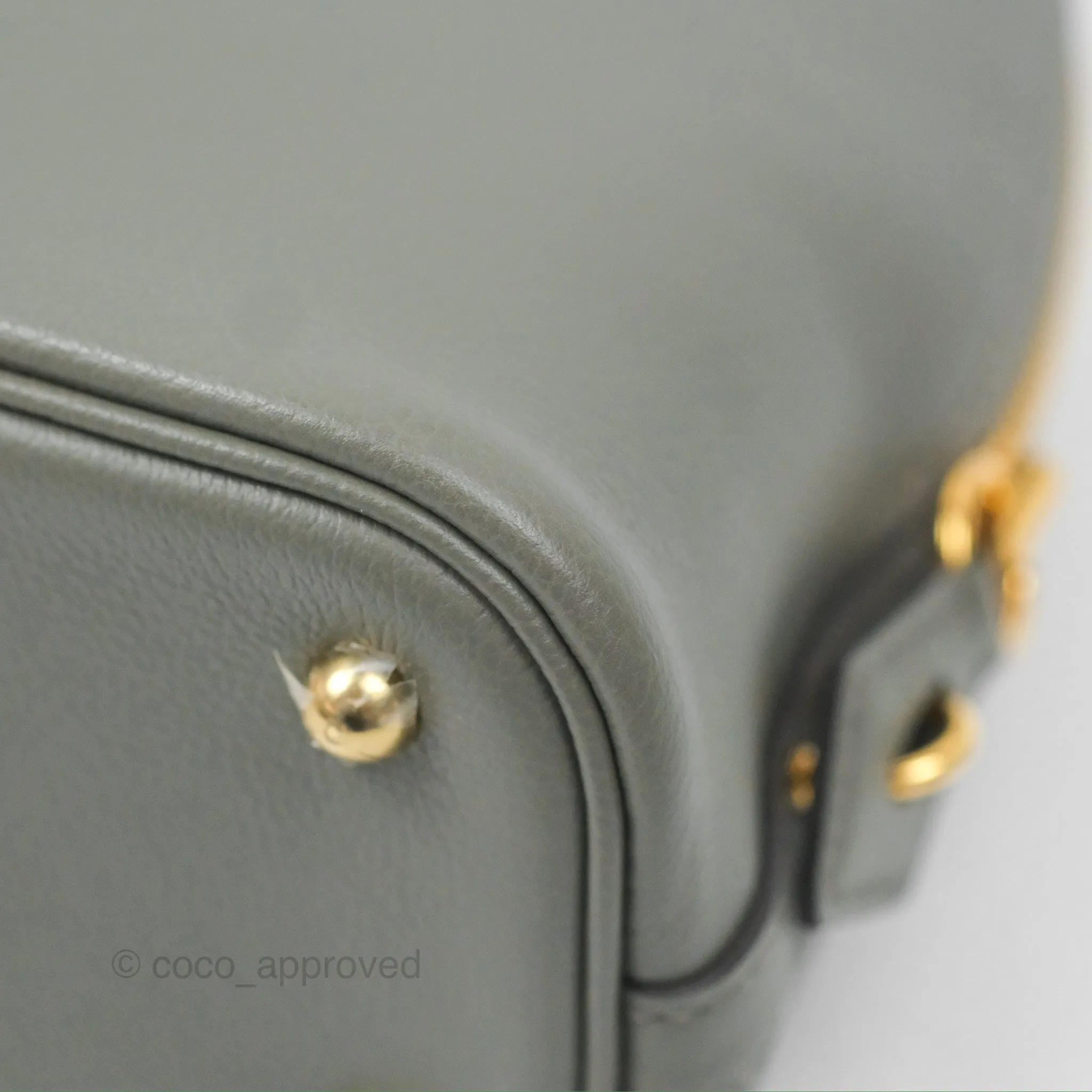 Herms Bolide 1923 25 Gris Meyer 0L Evercolor Gold Hardware