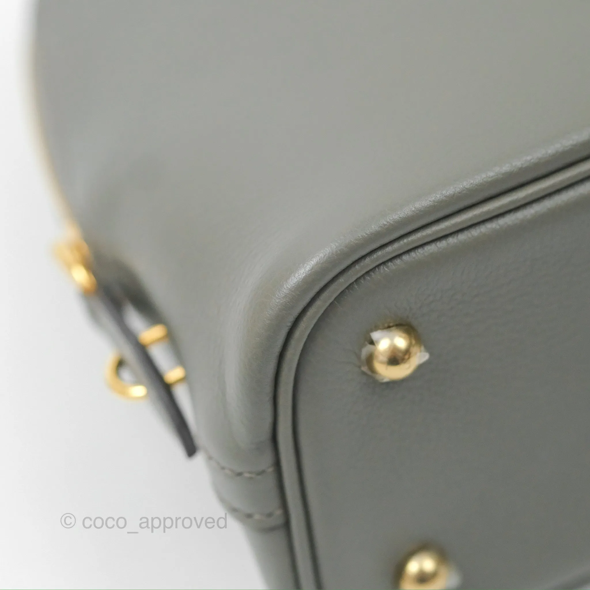Herms Bolide 1923 25 Gris Meyer 0L Evercolor Gold Hardware
