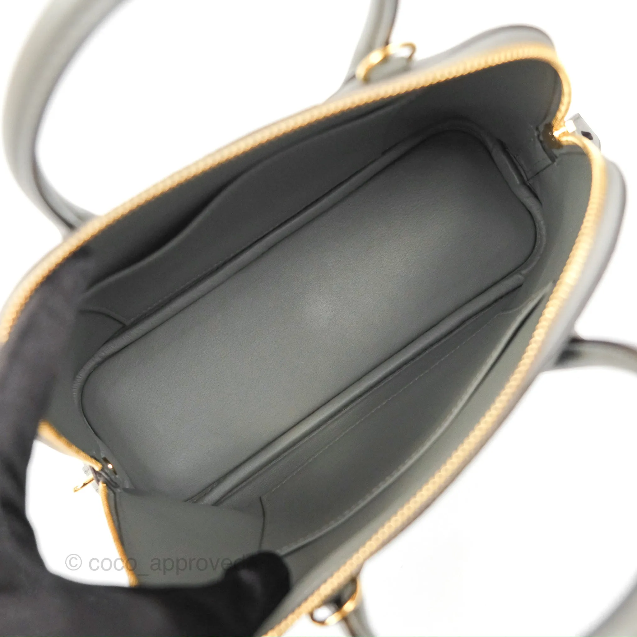 Herms Bolide 1923 25 Gris Meyer 0L Evercolor Gold Hardware