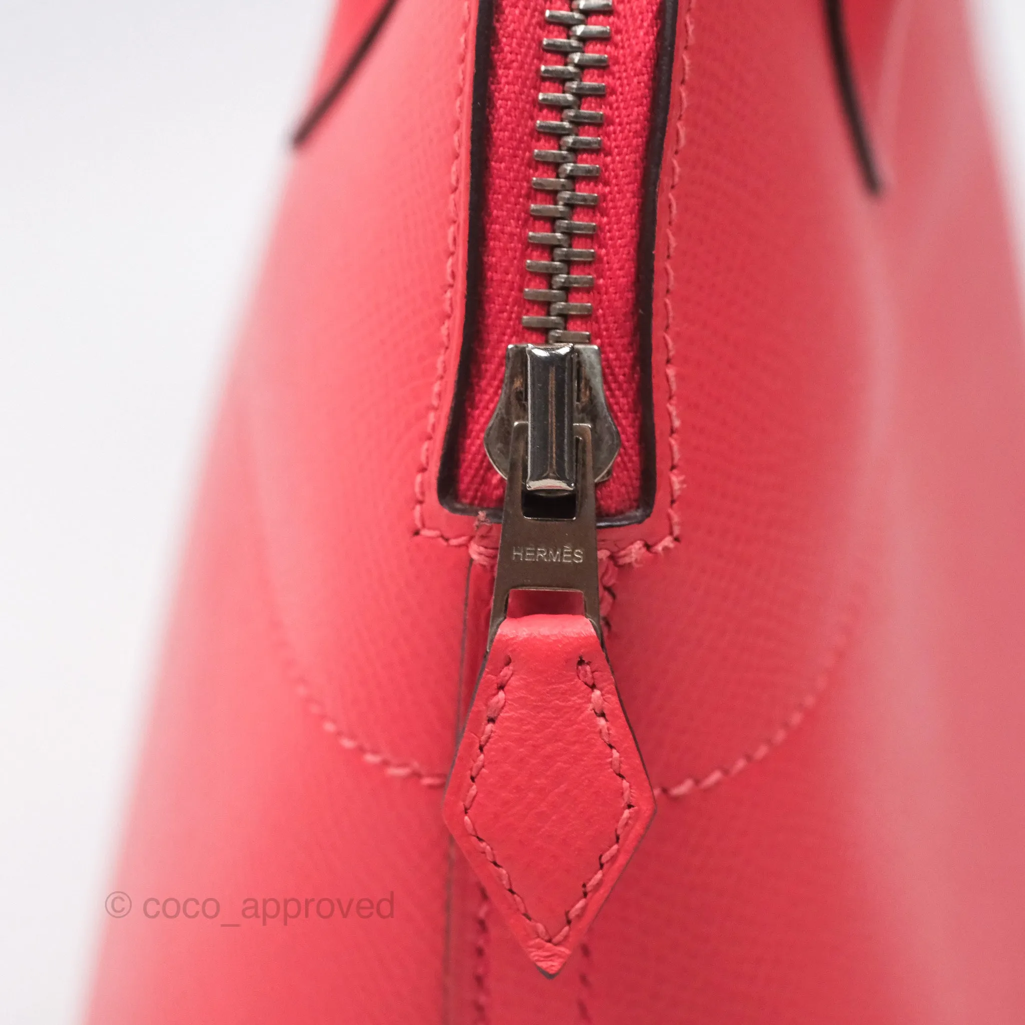 Herms Bolide 27 Rose Jaipur T5 Epsom Palladium Hardware