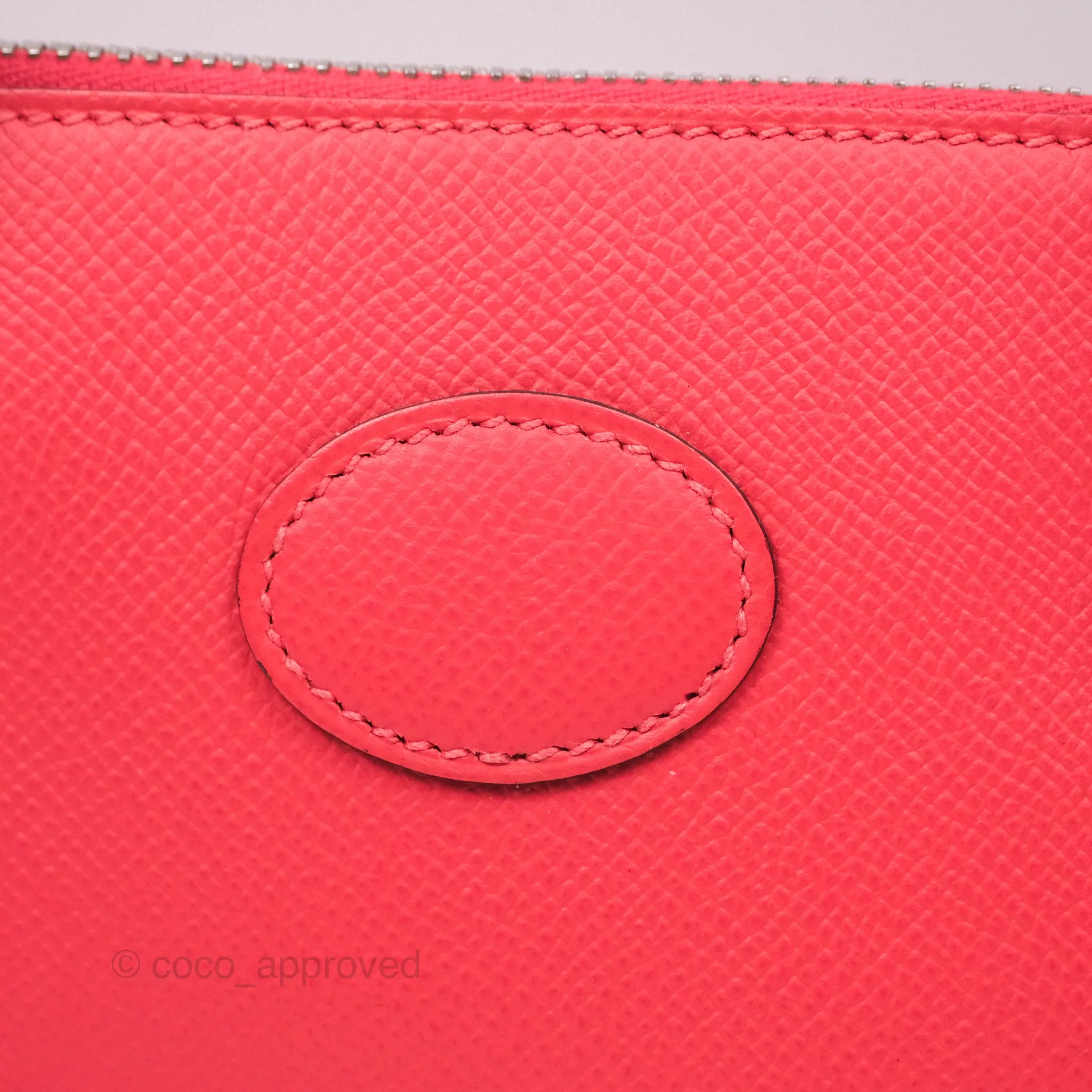Herms Bolide 27 Rose Jaipur T5 Epsom Palladium Hardware