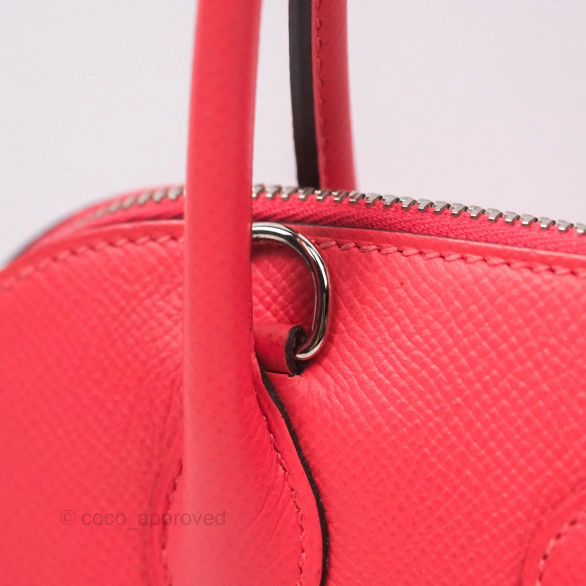 Herms Bolide 27 Rose Jaipur T5 Epsom Palladium Hardware