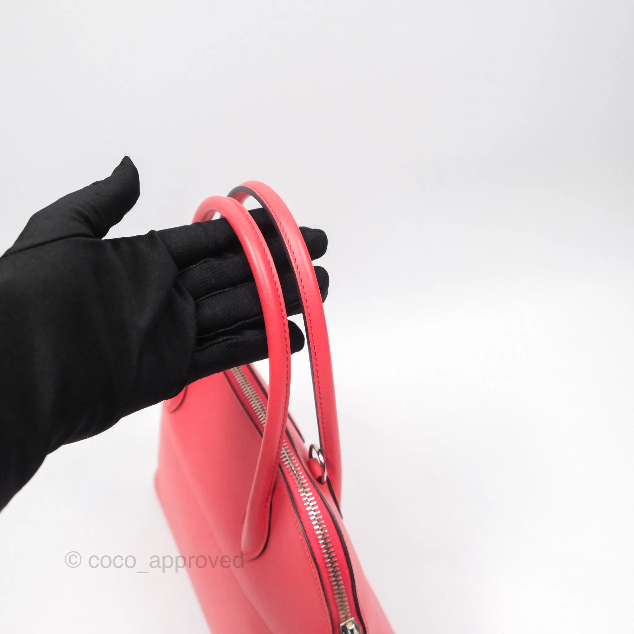 Herms Bolide 27 Rose Jaipur T5 Epsom Palladium Hardware