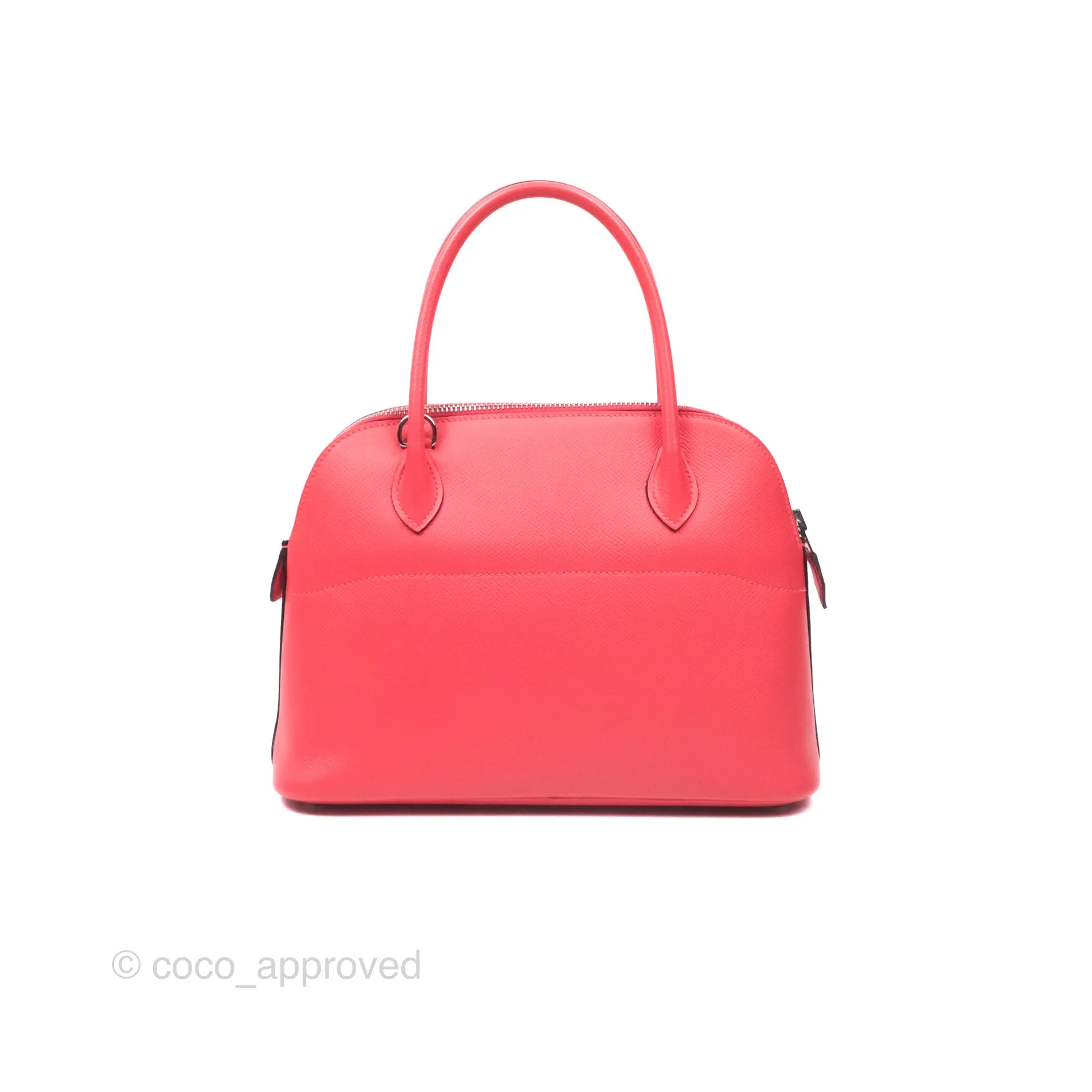 Herms Bolide 27 Rose Jaipur T5 Epsom Palladium Hardware