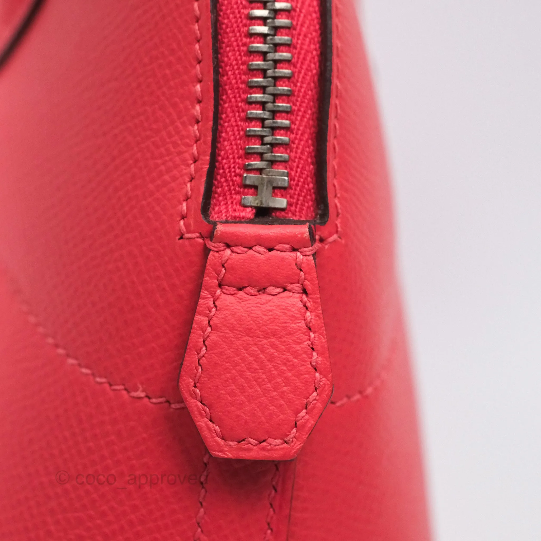 Herms Bolide 27 Rose Jaipur T5 Epsom Palladium Hardware
