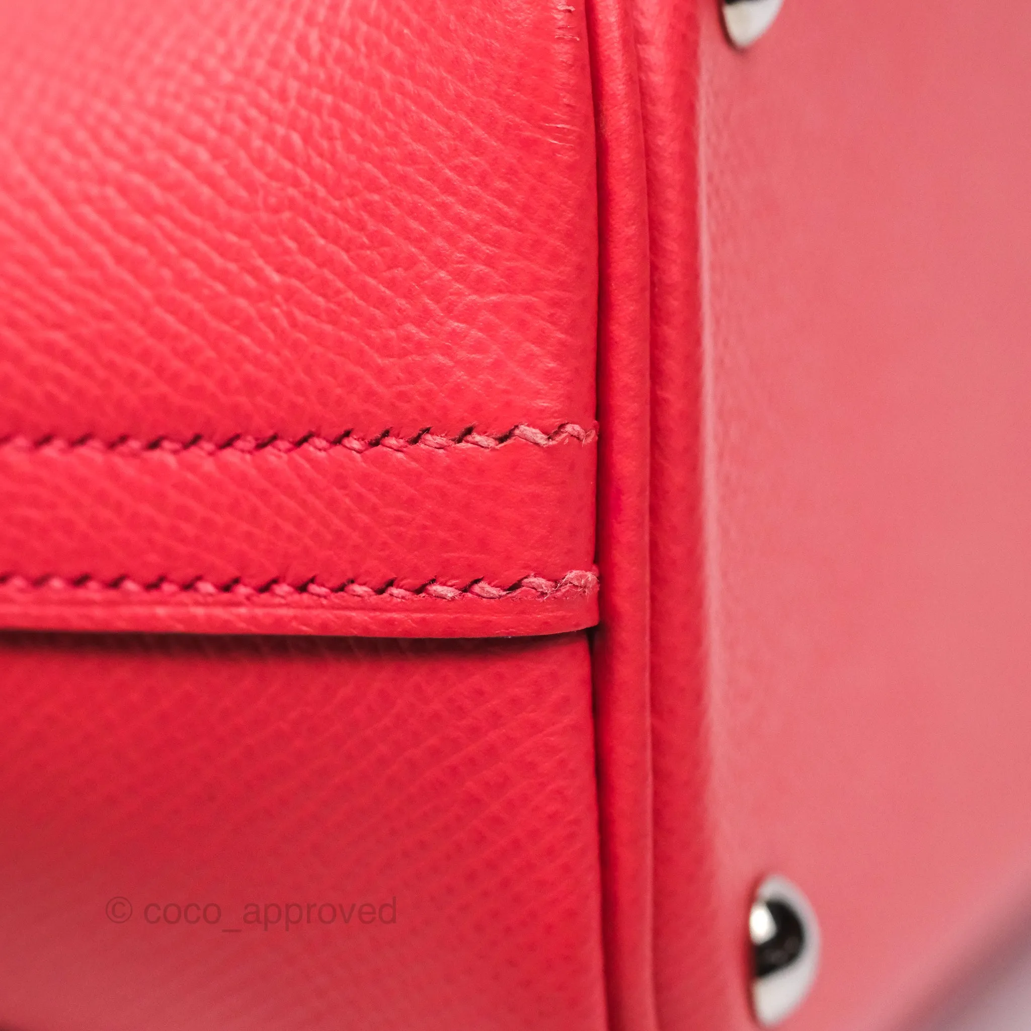 Herms Bolide 27 Rose Jaipur T5 Epsom Palladium Hardware