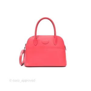 Herms Bolide 27 Rose Jaipur T5 Epsom Palladium Hardware