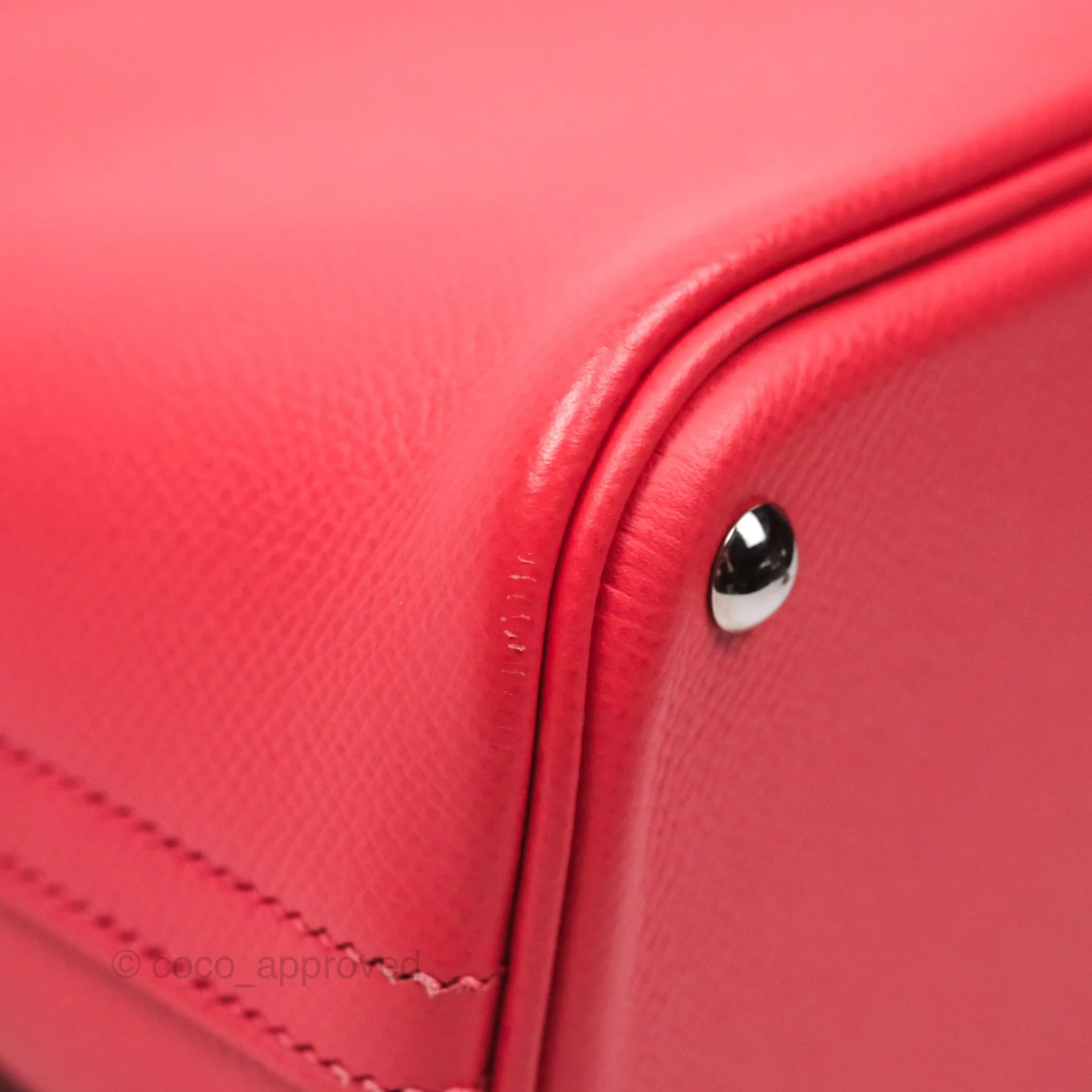 Herms Bolide 27 Rose Jaipur T5 Epsom Palladium Hardware