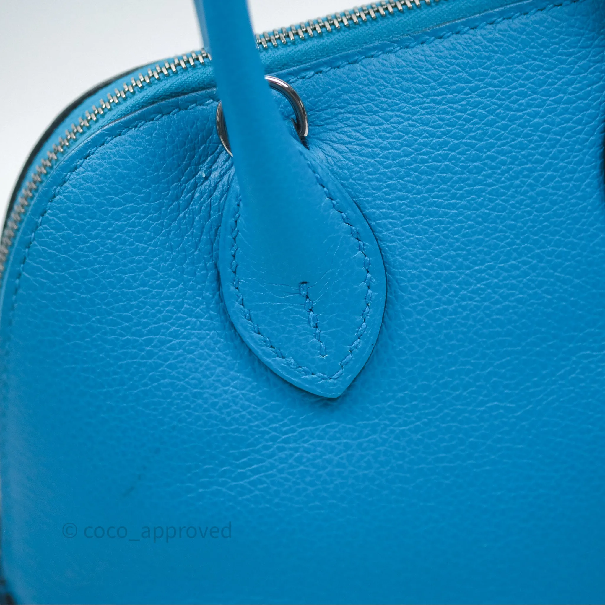 Herms Bolide Mini 1923 Bleu Frida 0F/ Rose Mexico 0D Evercolor Palladium Hardware