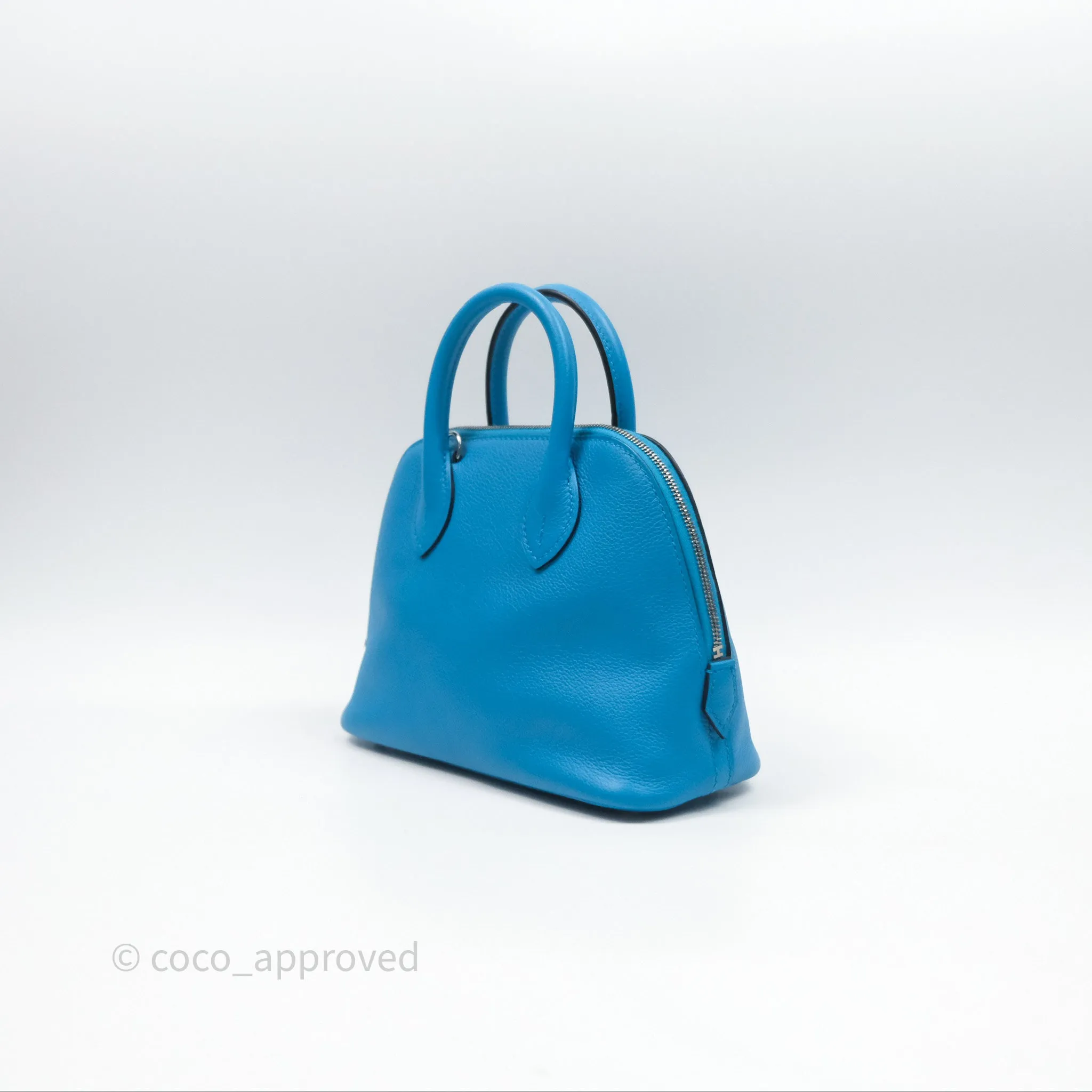 Herms Bolide Mini 1923 Bleu Frida 0F/ Rose Mexico 0D Evercolor Palladium Hardware