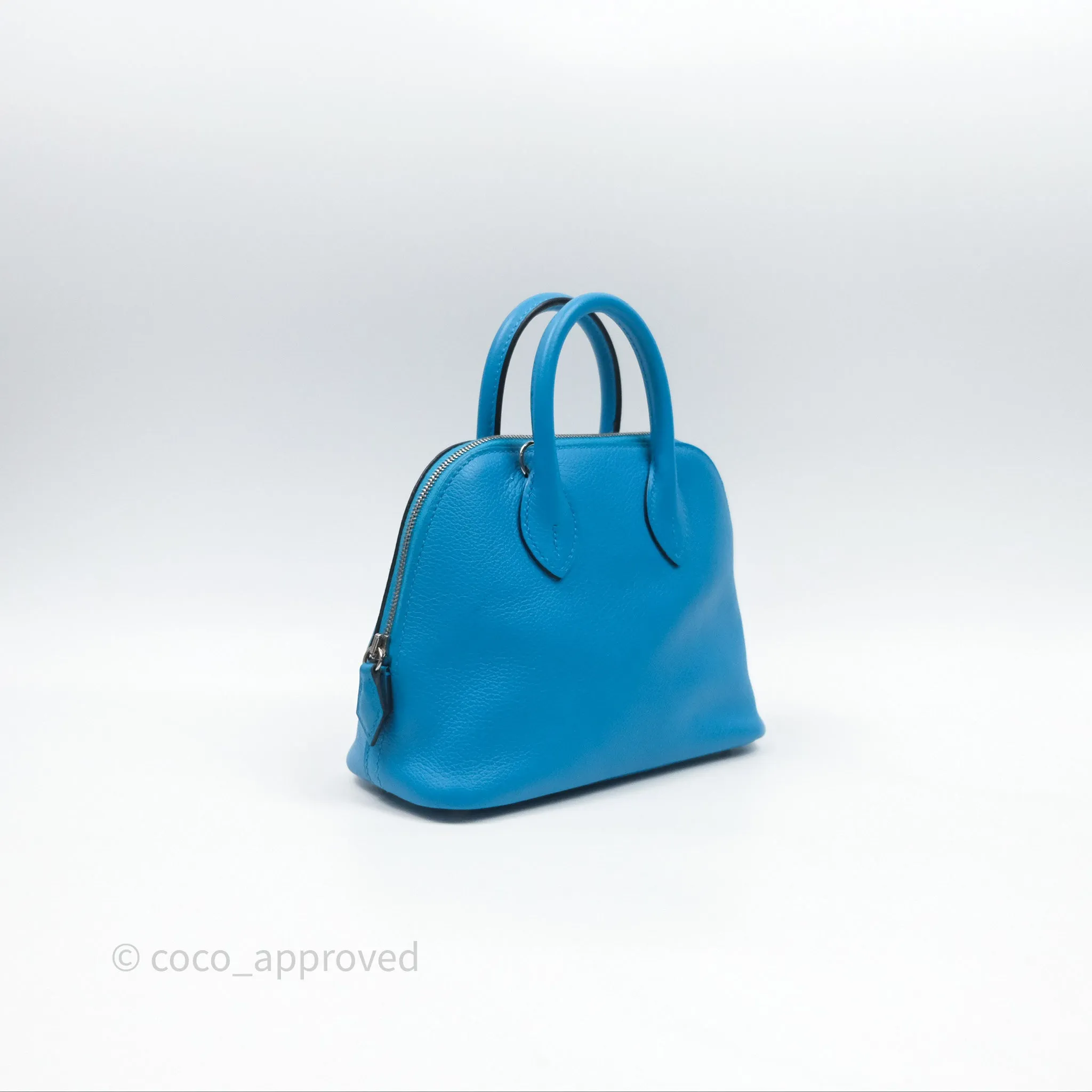 Herms Bolide Mini 1923 Bleu Frida 0F/ Rose Mexico 0D Evercolor Palladium Hardware