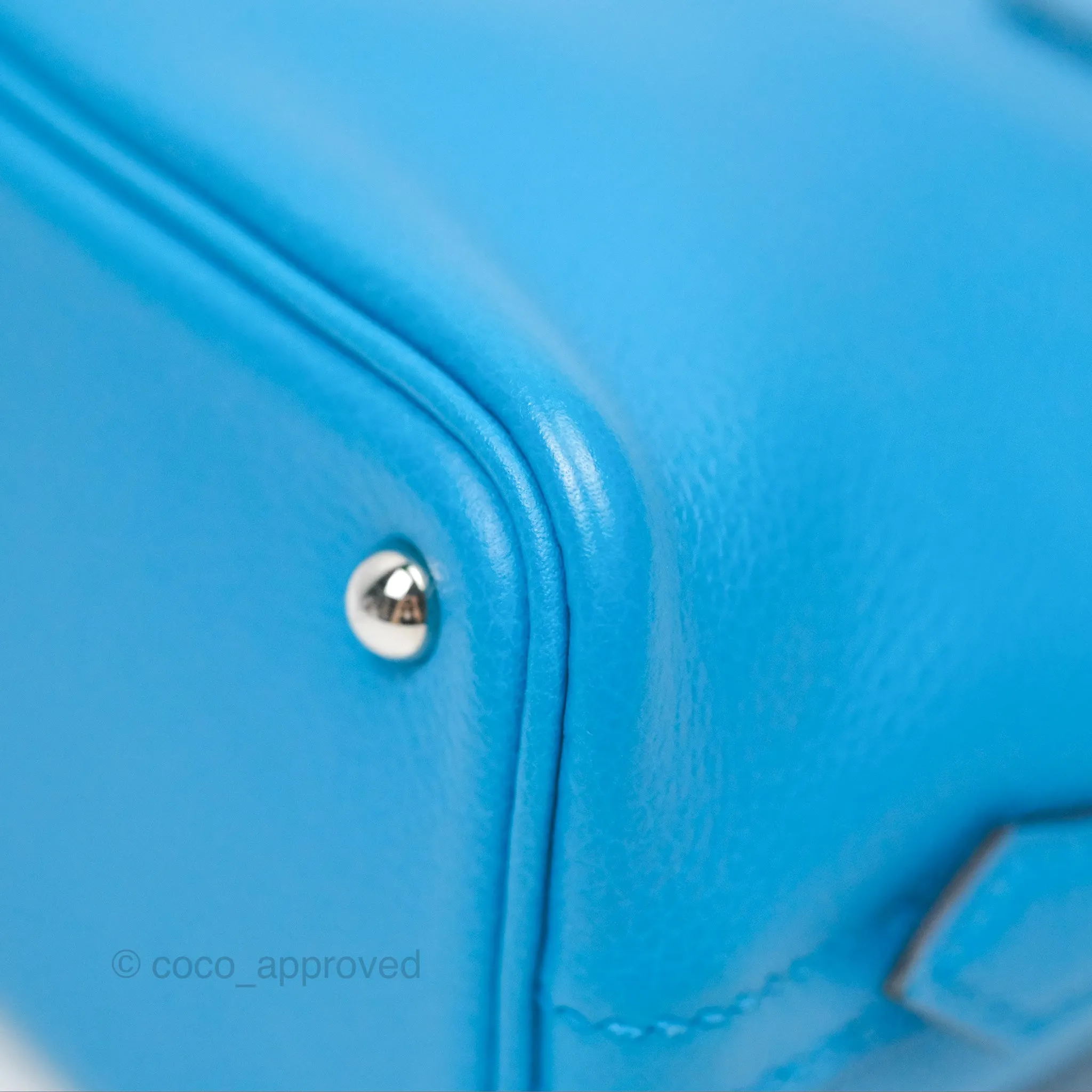 Herms Bolide Mini 1923 Bleu Frida Evercolor Palladium Hardware