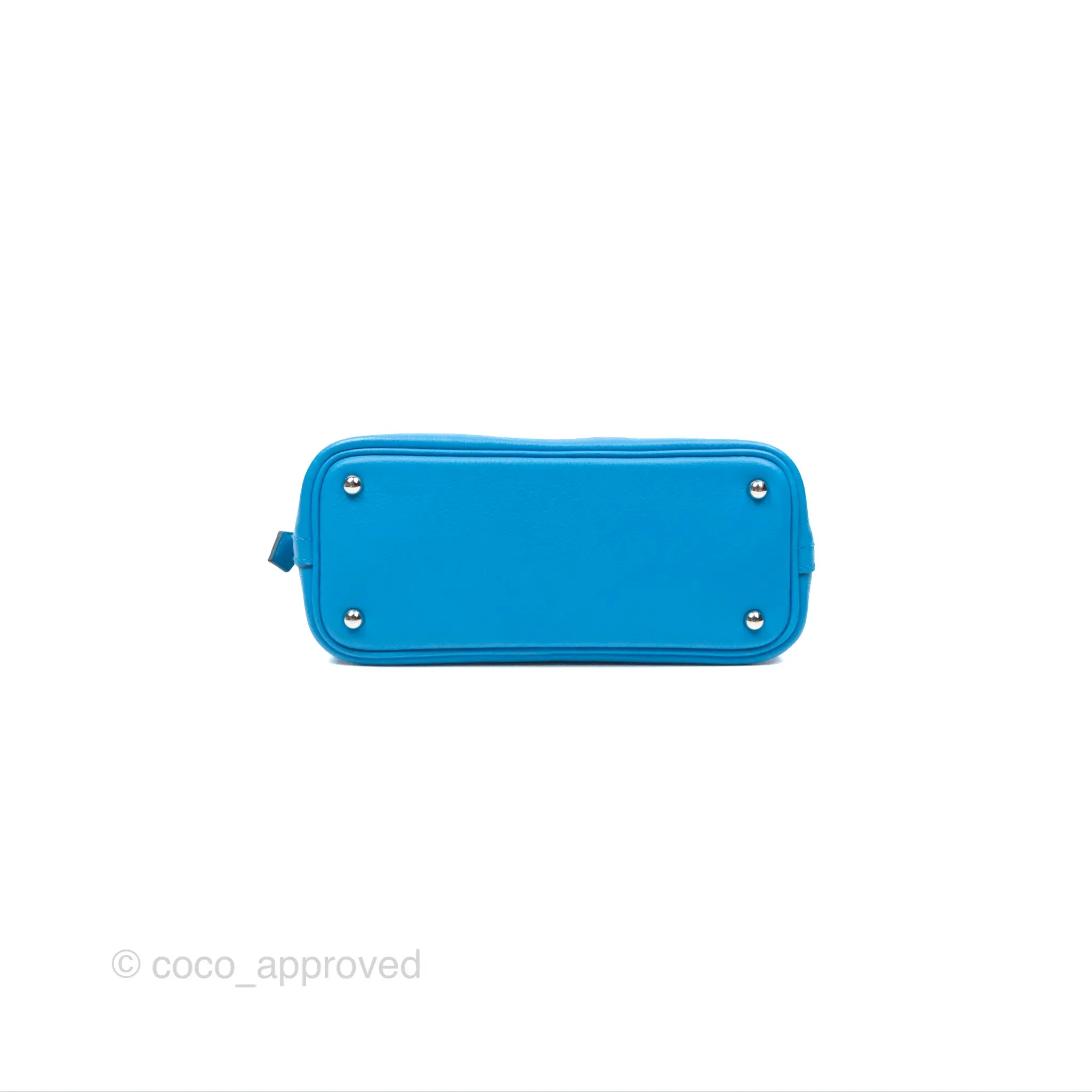 Herms Bolide Mini 1923 Bleu Frida Evercolor Palladium Hardware