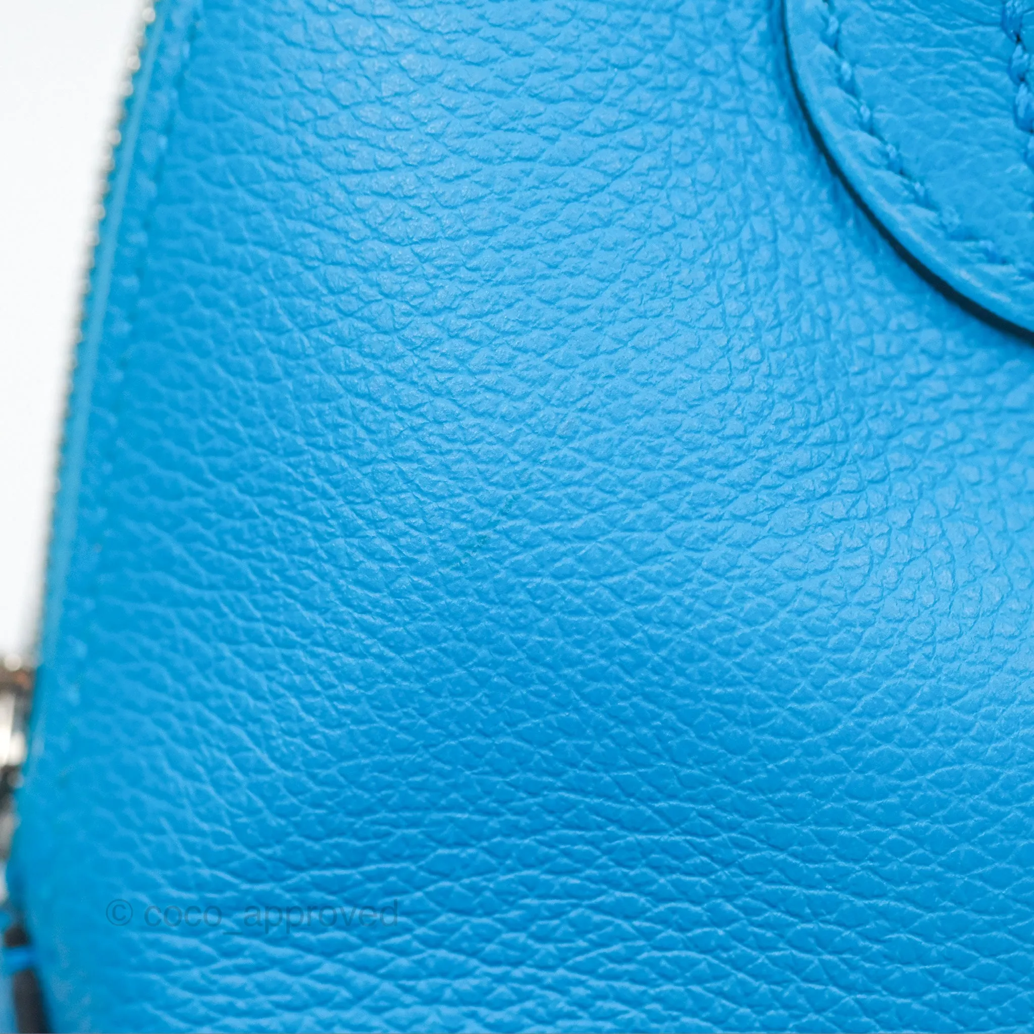 Herms Bolide Mini 1923 Bleu Frida Evercolor Palladium Hardware
