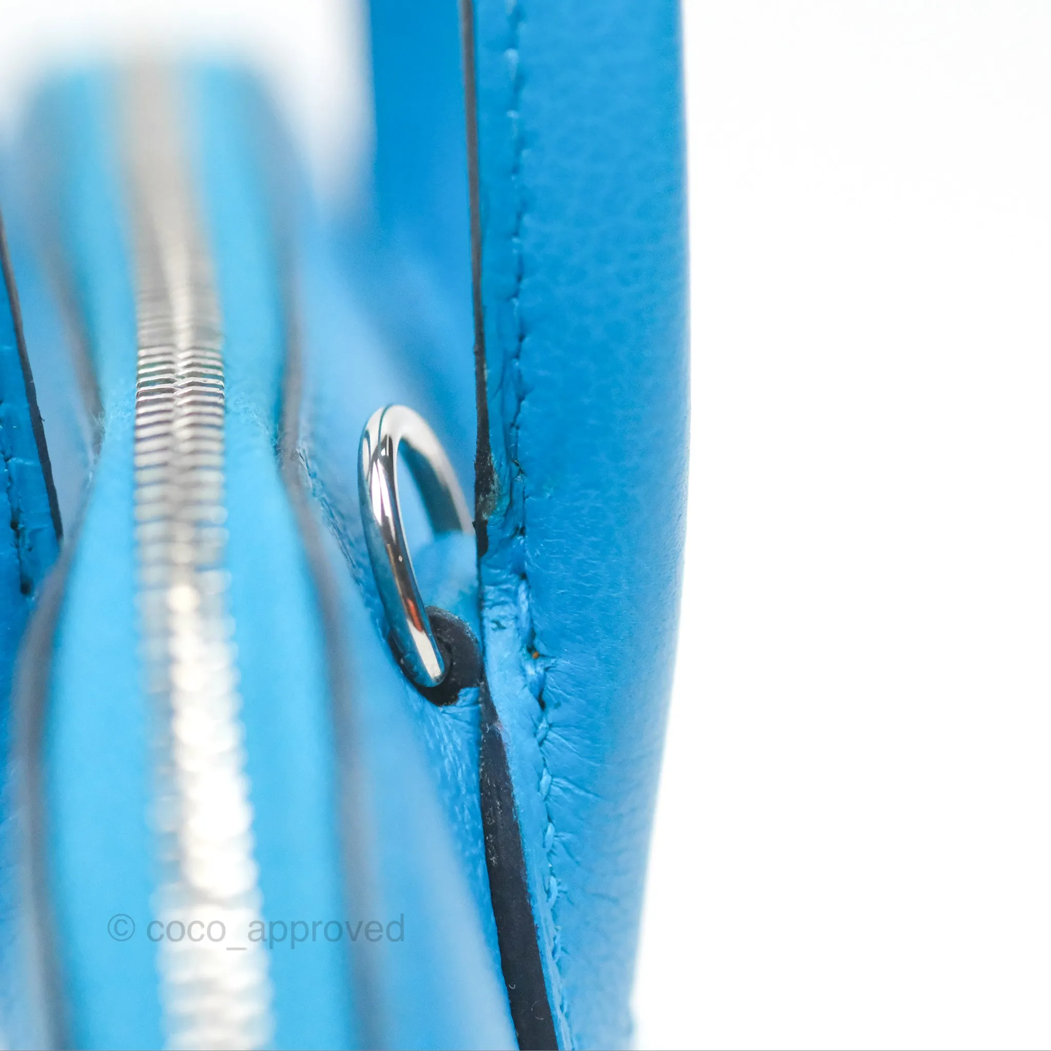 Herms Bolide Mini 1923 Bleu Frida Evercolor Palladium Hardware