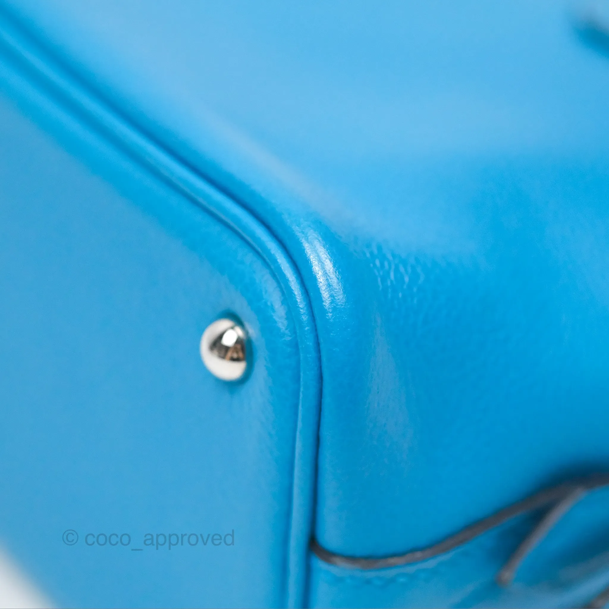 Herms Bolide Mini 1923 Bleu Frida Evercolor Palladium Hardware