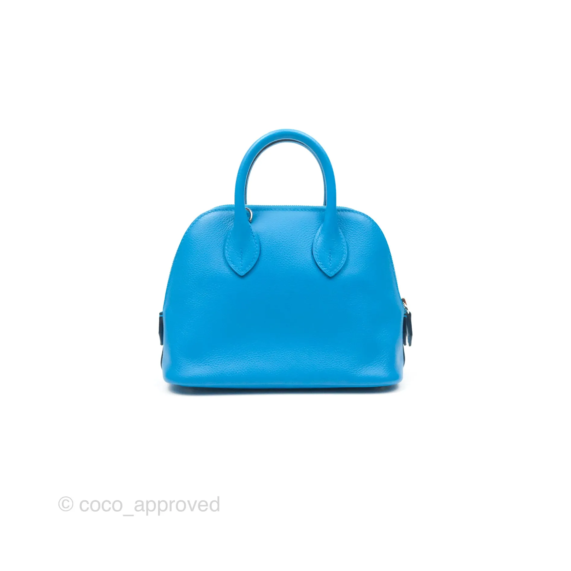 Herms Bolide Mini 1923 Bleu Frida Evercolor Palladium Hardware