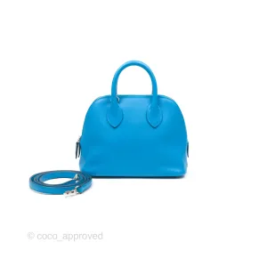 Herms Bolide Mini 1923 Bleu Frida Evercolor Palladium Hardware