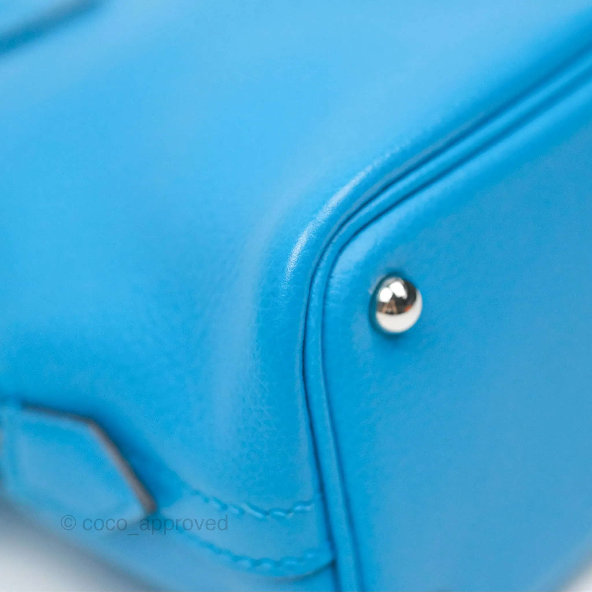 Herms Bolide Mini 1923 Bleu Frida Evercolor Palladium Hardware