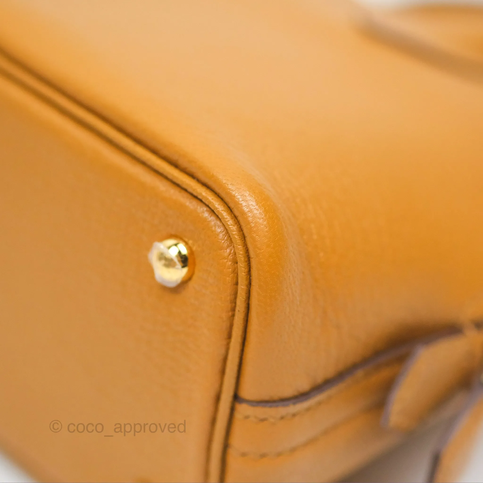 Herms Bolide Mini 1923 Caramel Chevre Mysore Strap Ficelle/Black Gold Hardware