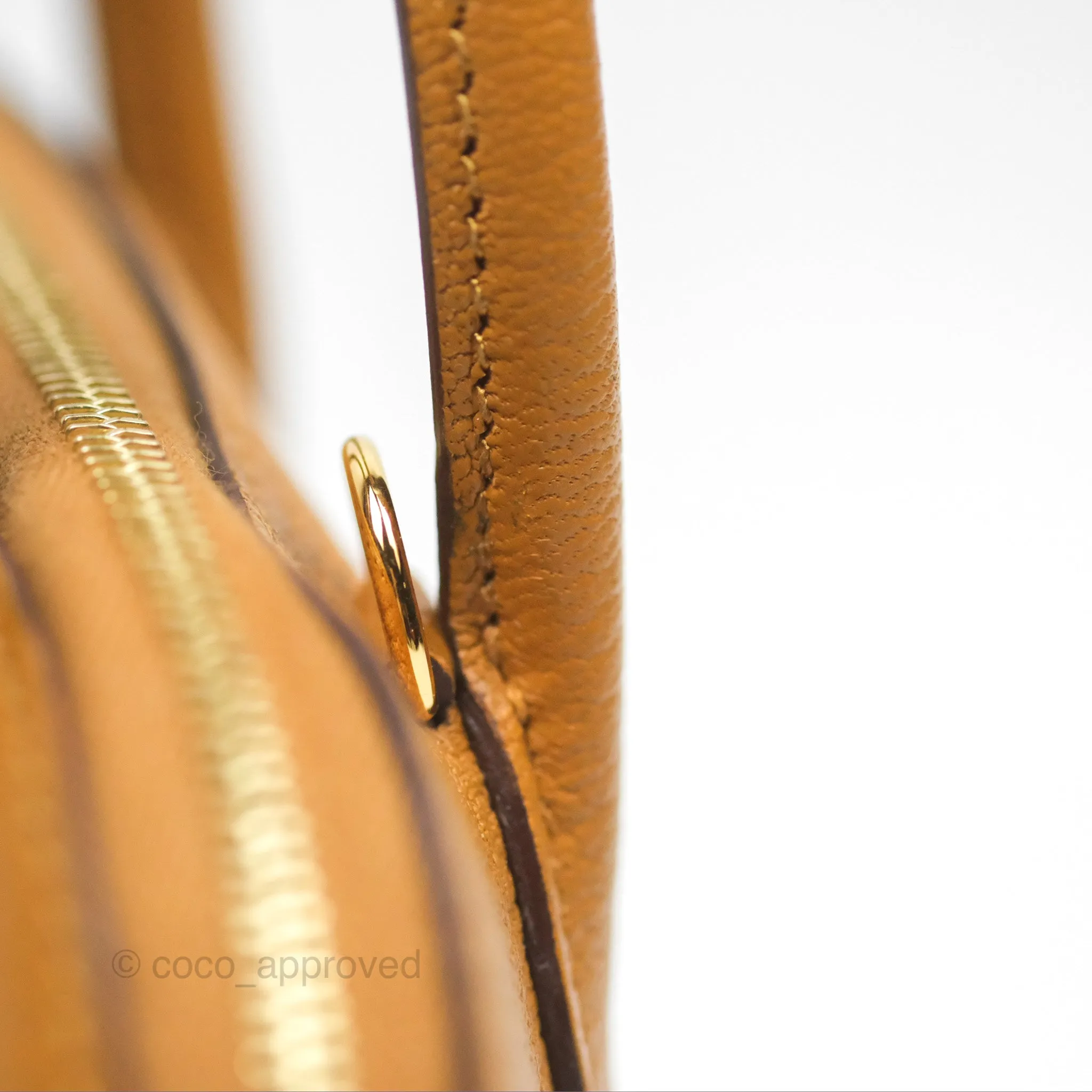 Herms Bolide Mini 1923 Caramel Chevre Mysore Strap Ficelle/Black Gold Hardware