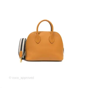 Herms Bolide Mini 1923 Caramel Chevre Mysore Strap Ficelle/Black Gold Hardware