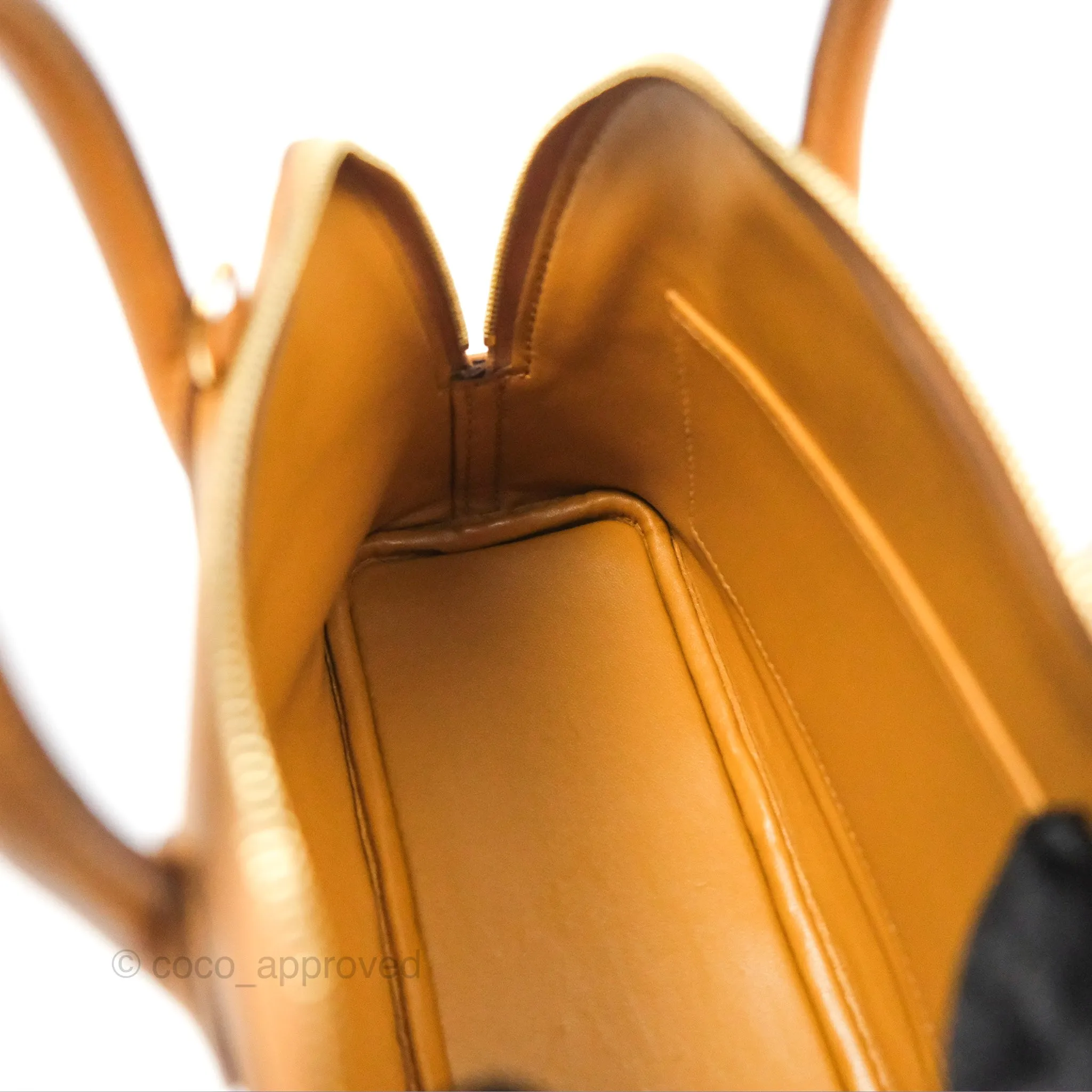 Herms Bolide Mini 1923 Caramel Chevre Mysore Strap Ficelle/Black Gold Hardware