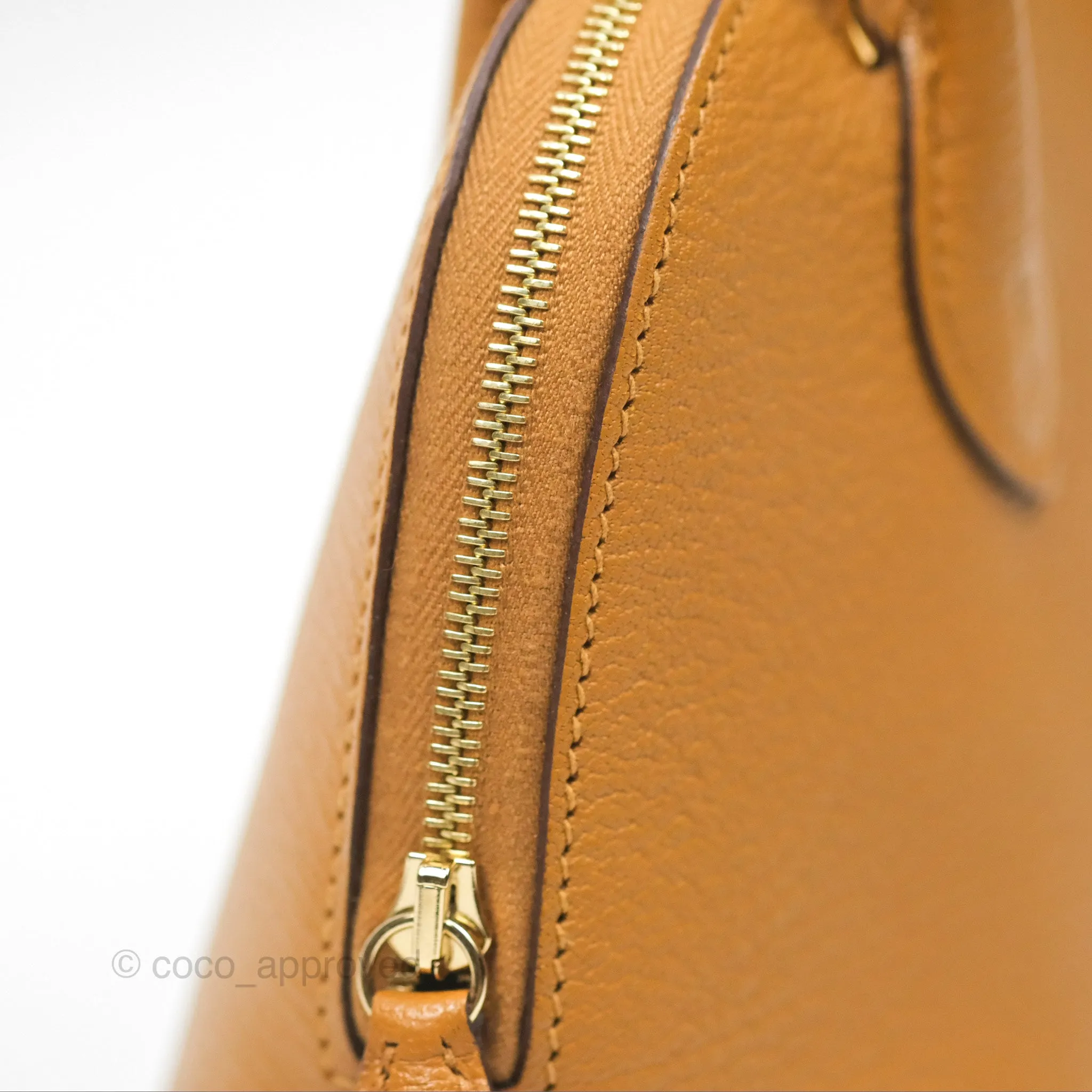 Herms Bolide Mini 1923 Caramel Chevre Mysore Strap Ficelle/Black Gold Hardware