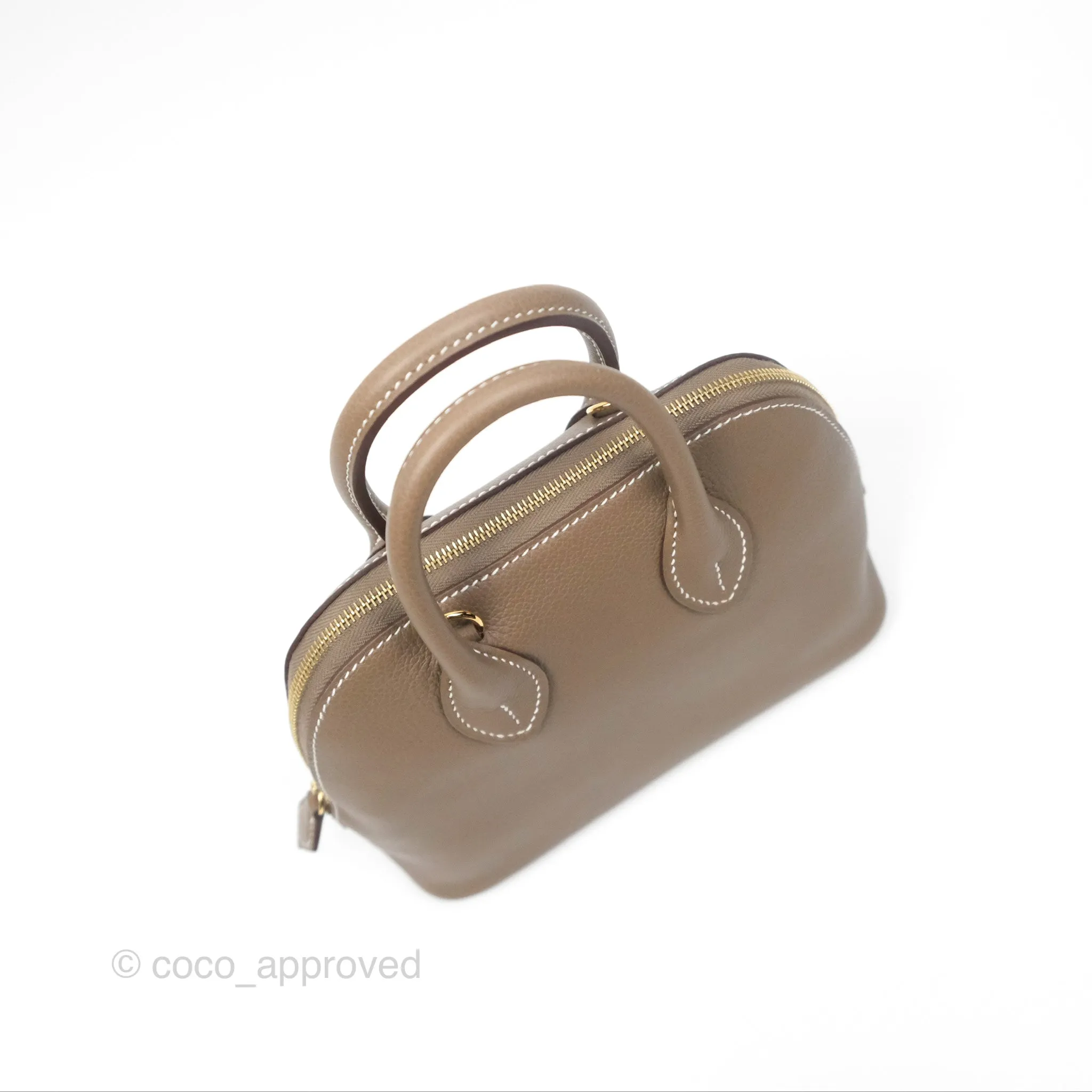 Herms Bolide Mini 1923 Etoupe Evercolor Gold Hardware