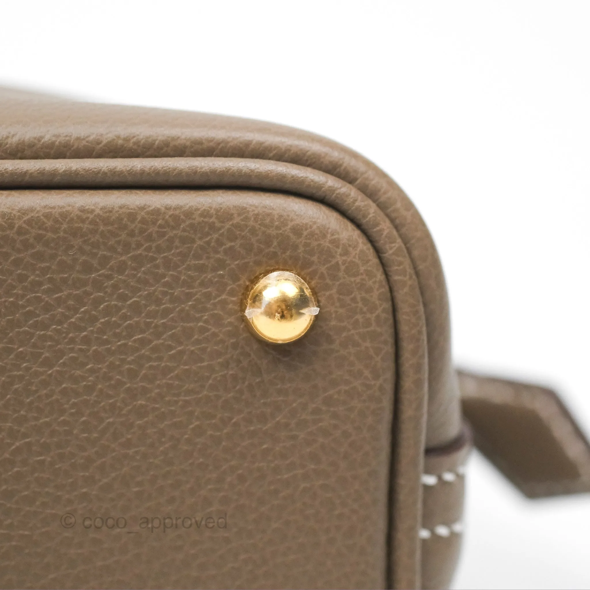 Herms Bolide Mini 1923 Etoupe Evercolor Gold Hardware