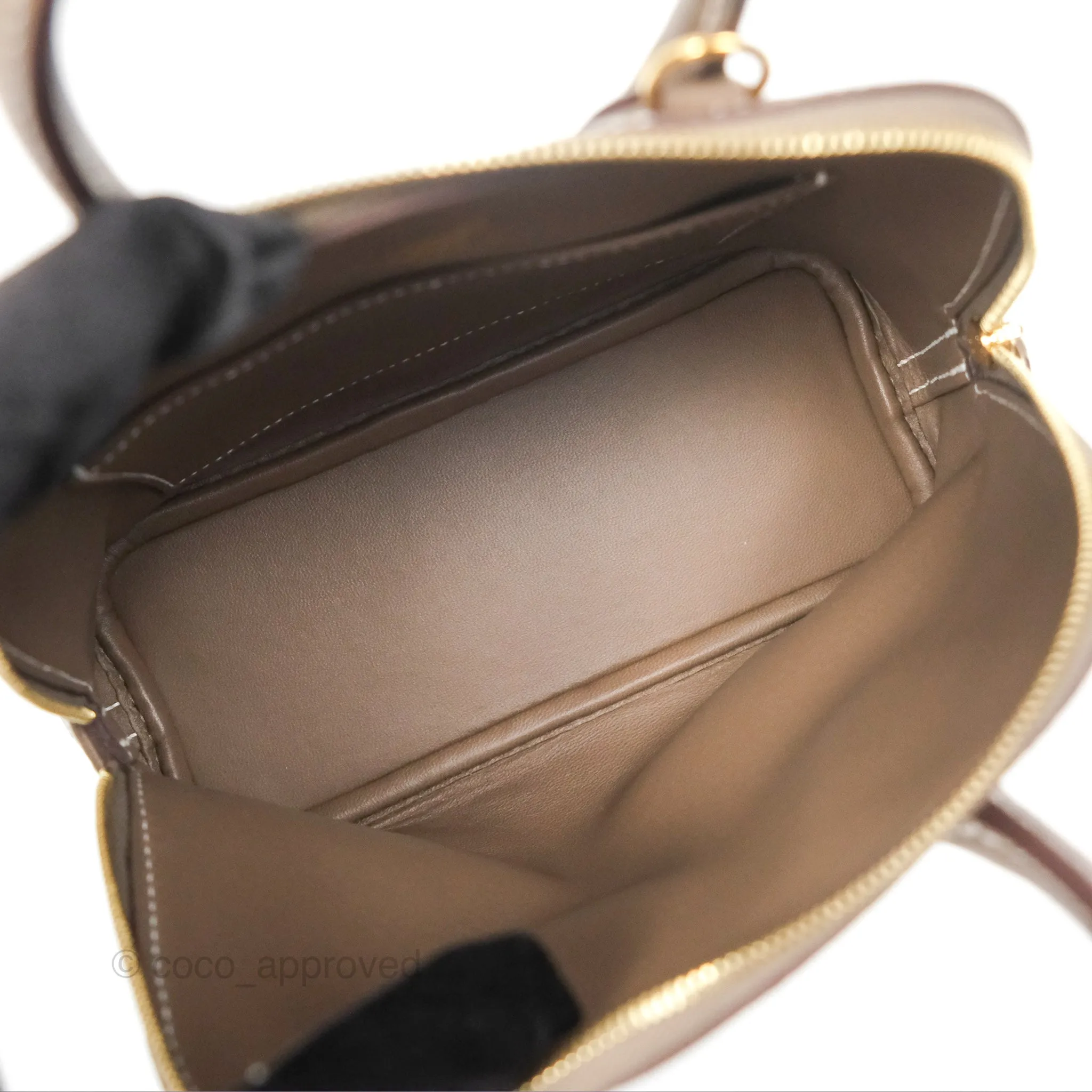 Herms Bolide Mini 1923 Etoupe Evercolor Gold Hardware