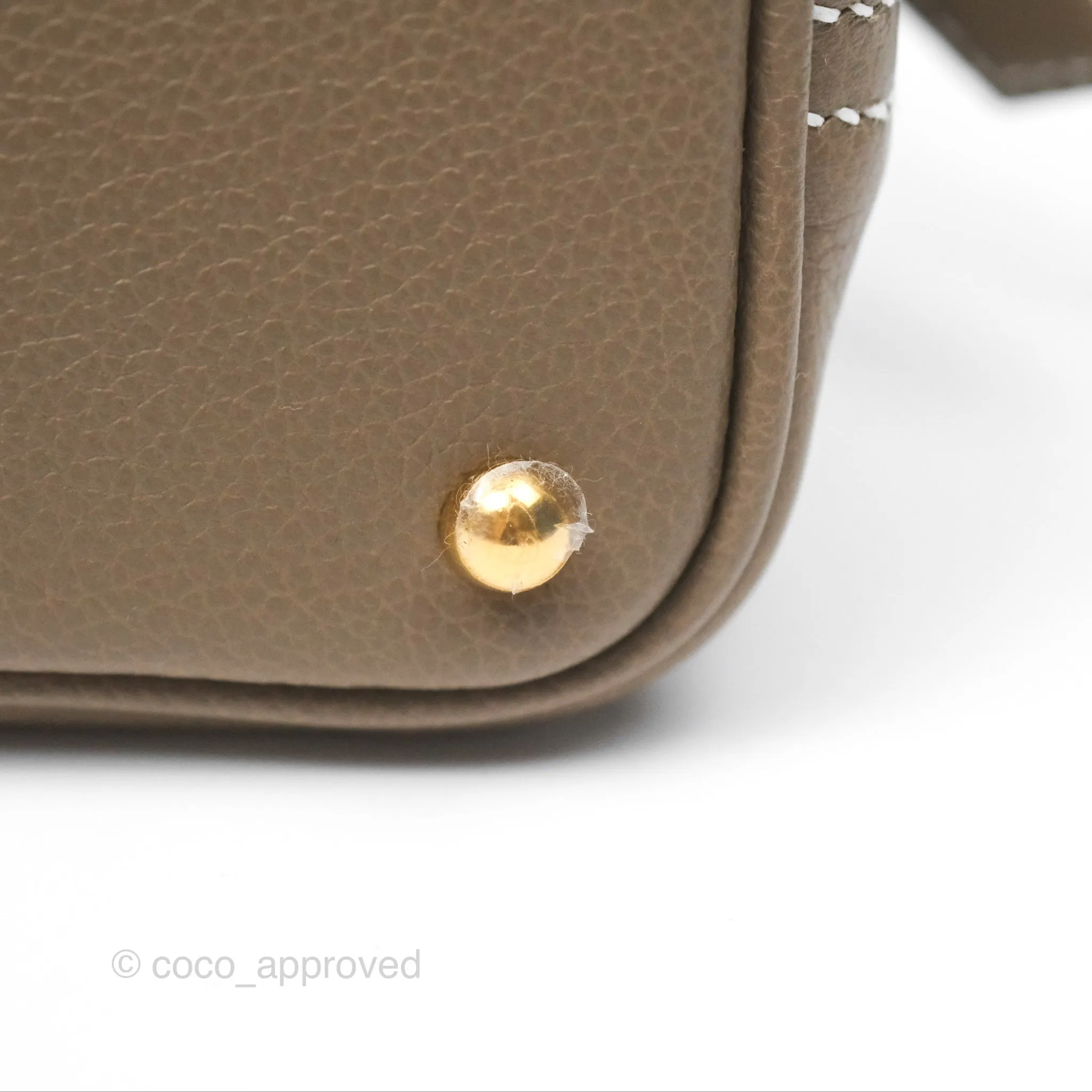 Herms Bolide Mini 1923 Etoupe Evercolor Gold Hardware